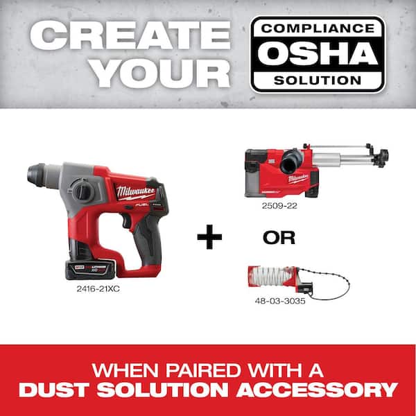 M12 FUEL 12-Volt Lithium-Ion Brushless Cordless 5/8 in. SDS-Plus Rotary Hammer Kit with XC High Output 5.0 Ah Battery - Image 3