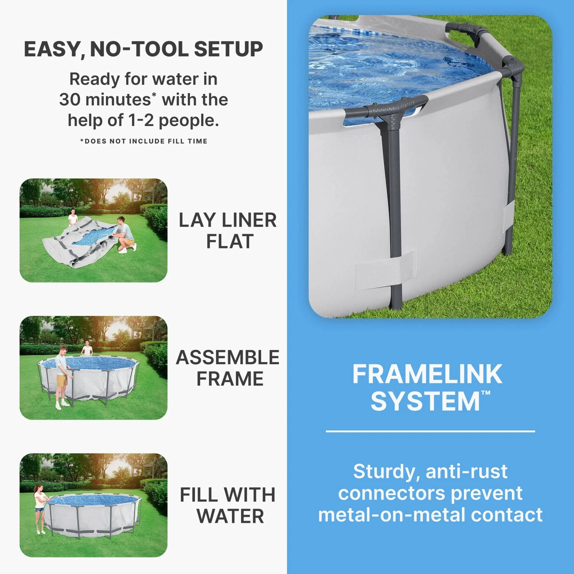 Bestway Steel Frame Above Ground Swimming Pool Set 10' x 30in - 2 Pack - Image 4 Bestway Steel Frame Above Ground Swimming Pool Set 10' x 30in - 2 Pack - Image 4