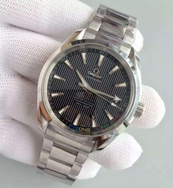 Replica Omega XF Seamaster CO-AXIAL Master PyeongChang 2018 Black Dial SS Bracelet A8500 - Elite Watch Atelier