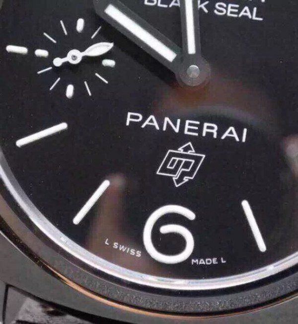 Replica Panerai PAM380 Black Dial Genuine Black Leather Strap A6497 - Top club