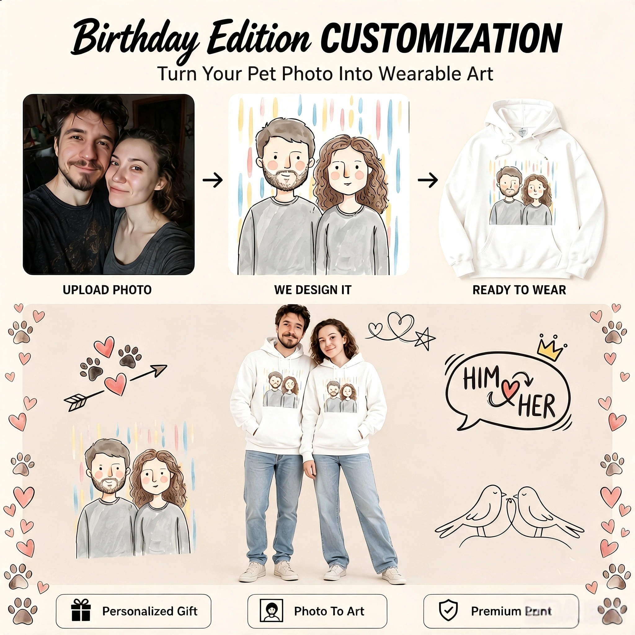 Birthday Edition | Custom Birthday Photo Vintage Wash Hoodie