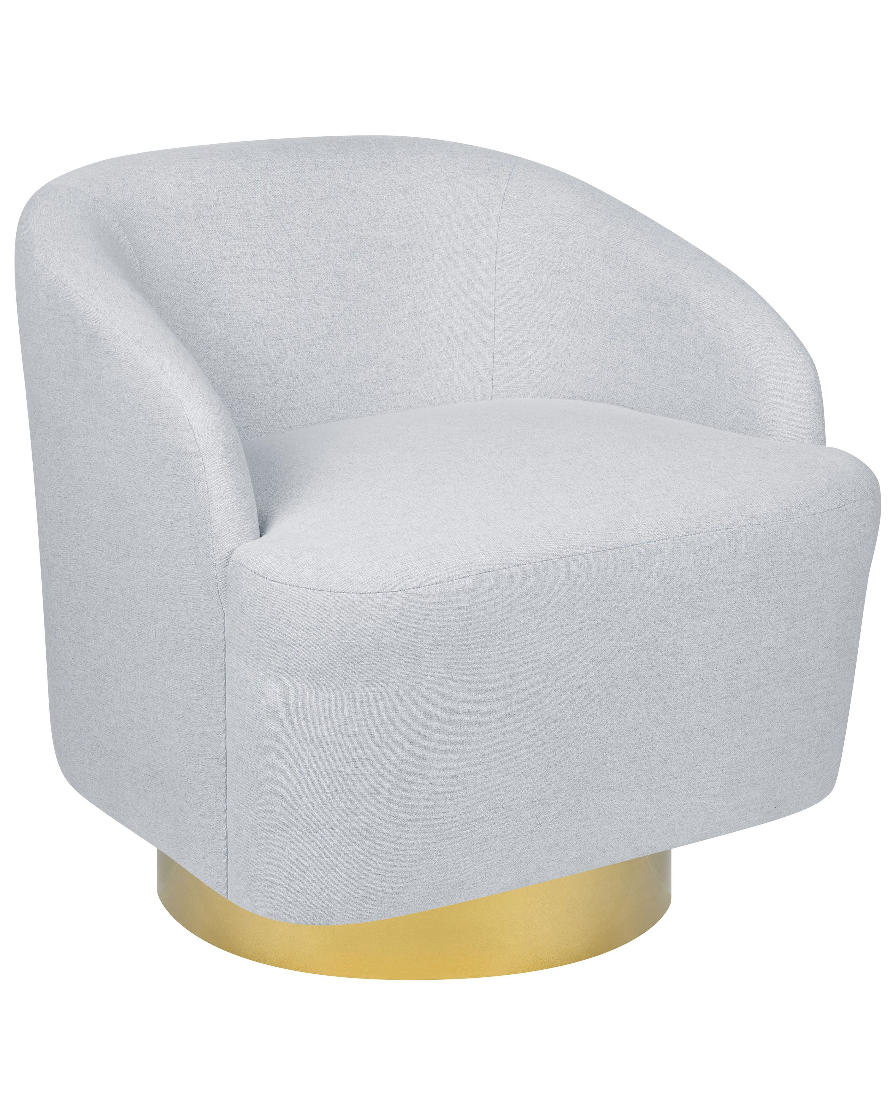 Swivel Armchair LAVIK Fabric Light Grey