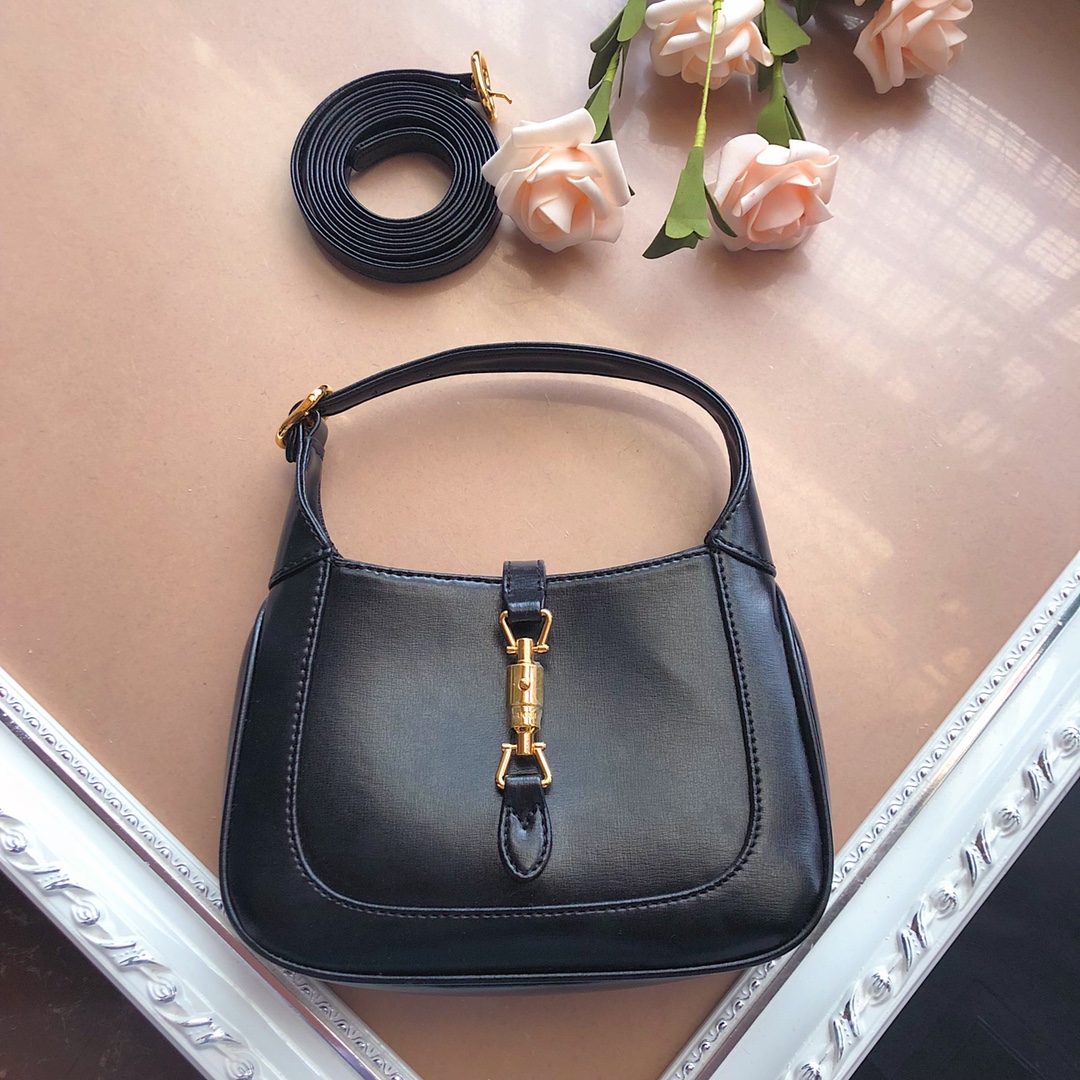 Replica Gucci Jackie 1961 Mini Shoulder Bag 637092 Black/White/Red1:1High-quality replica
