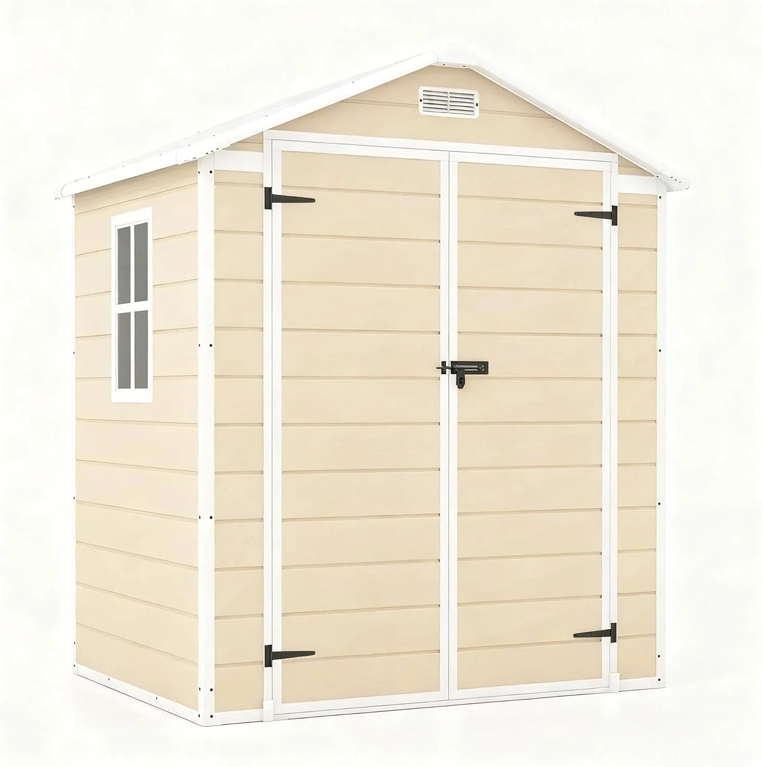Patiowell 6x4 FT Resin Outdoor Storage Shed With Floor - Light Gray - Image 6 Patiowell 6x4 FT Resin Outdoor Storage Shed With Floor - Light Gray - Image 6