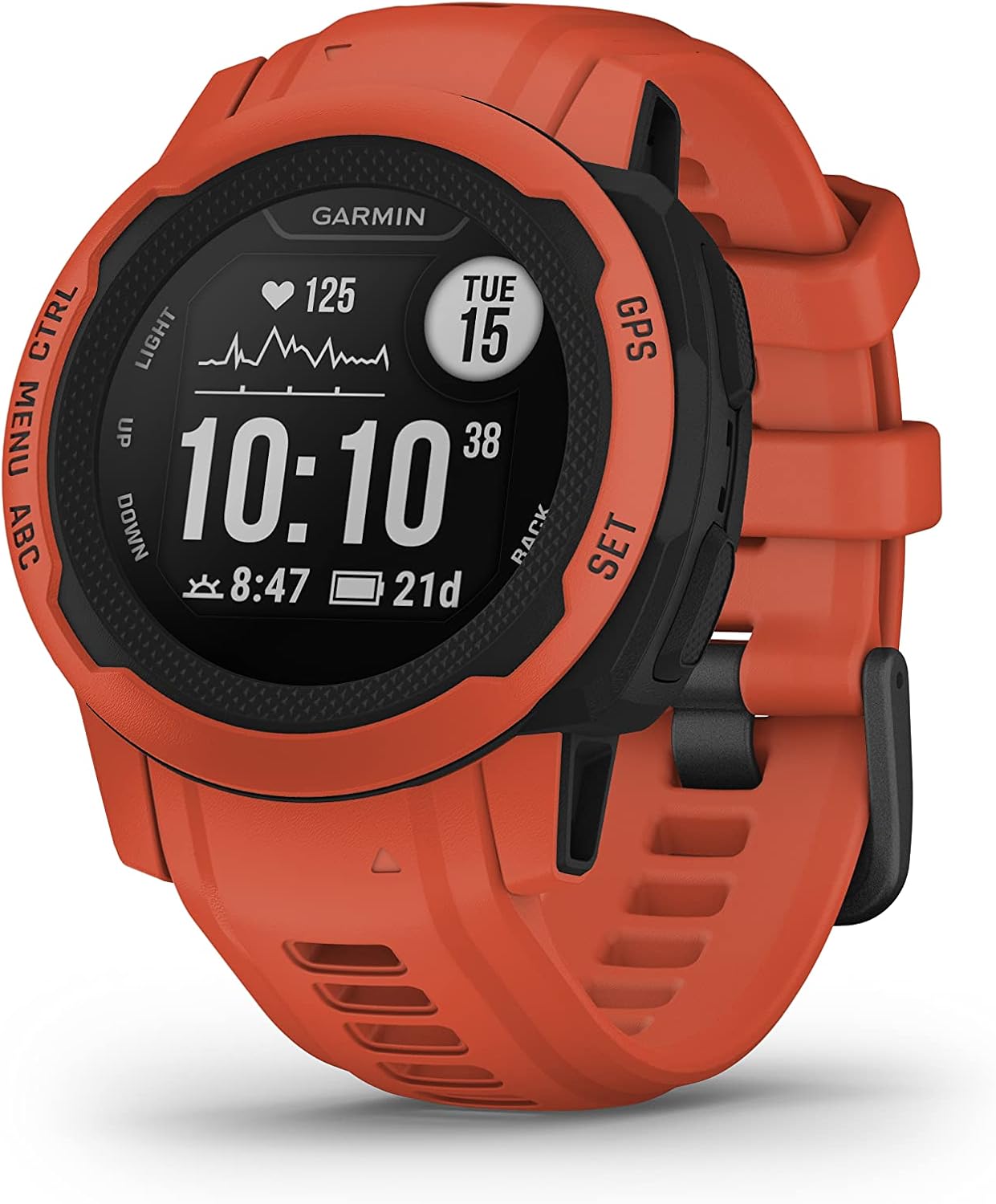 Garmin Instinct 2S  Smaller-Sized Rugged Outdoor Watch with GPS  Built for All Elements  Multi-GNSS Support  Tracback Routing and More  Poppy