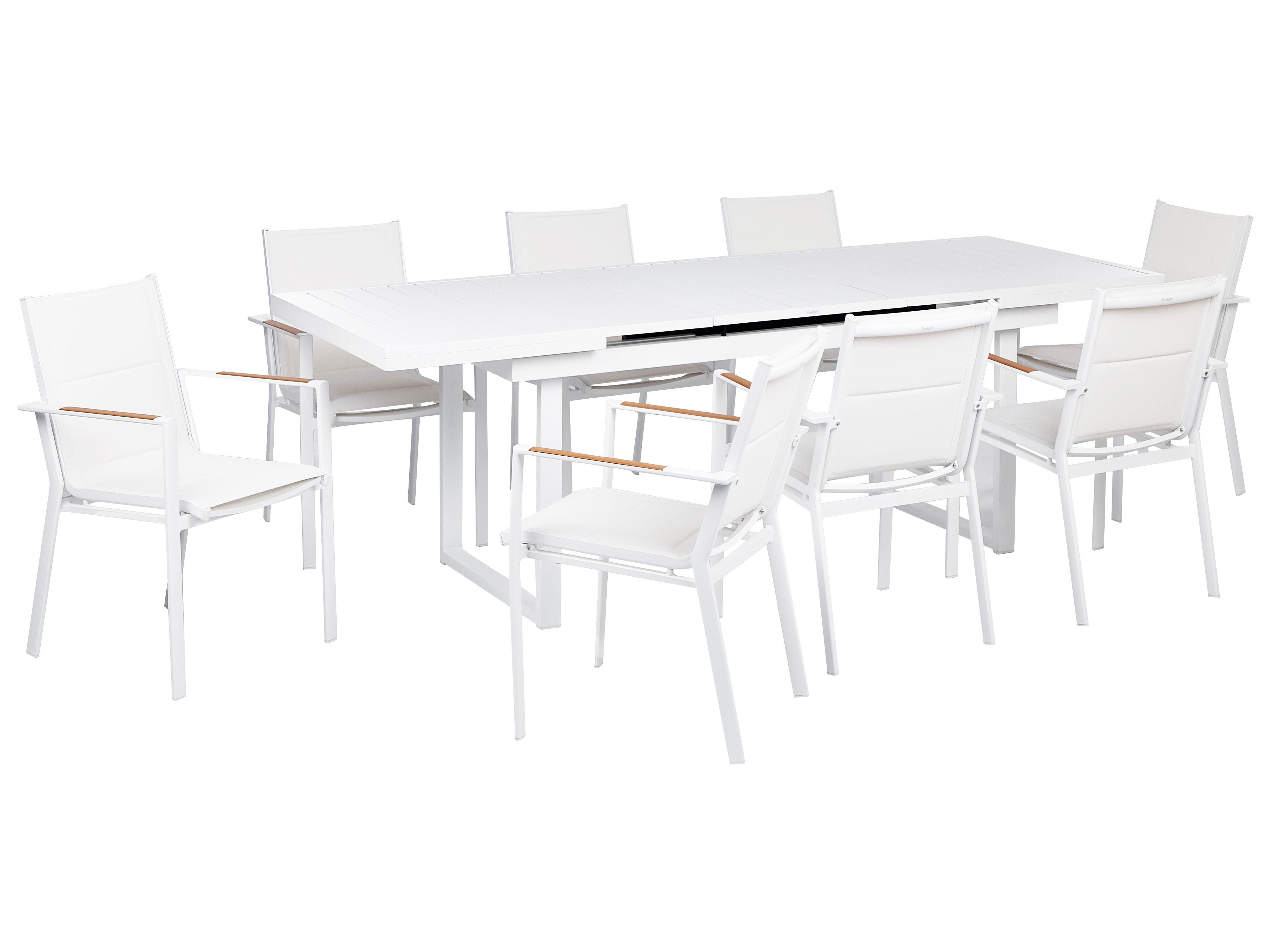 Garden Dining Set 8 Seater VALCANETTO/BUSSETO Metal White