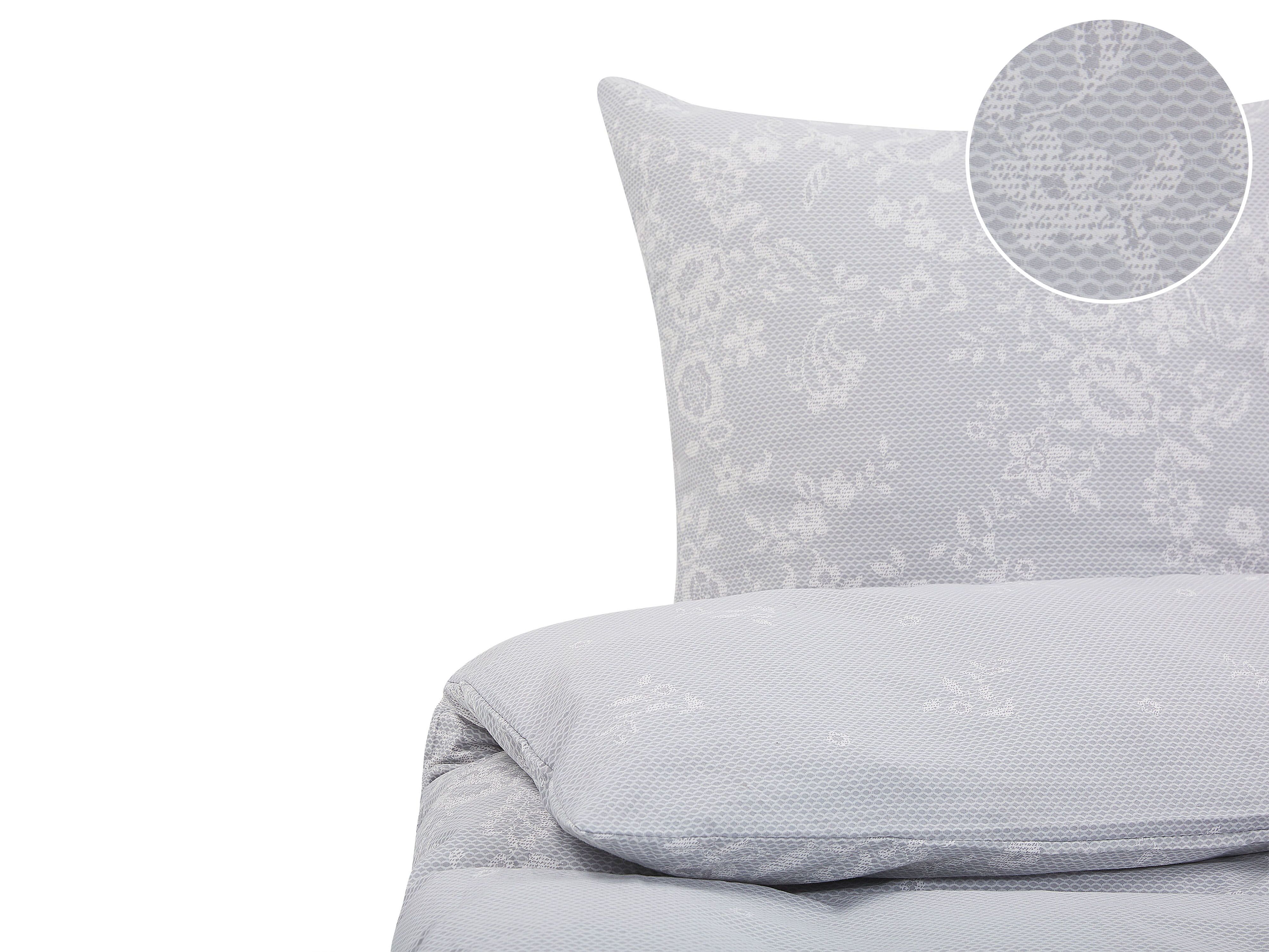 Duvet Cover Set MORNINGSIDE Sateen Cotton 135 x 200 cm Grey