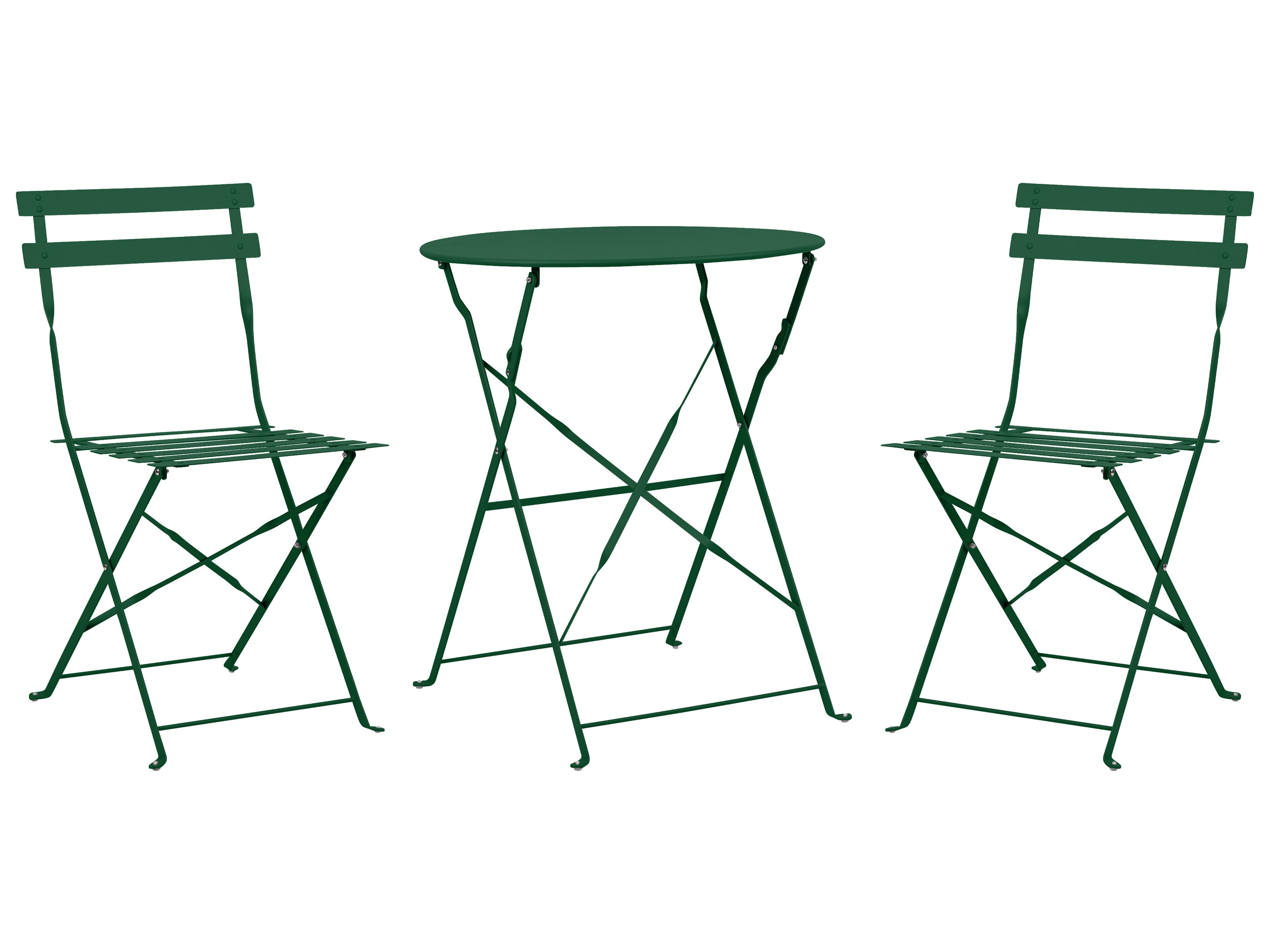 Bistro Set Folding FIORI Metal Dark Green