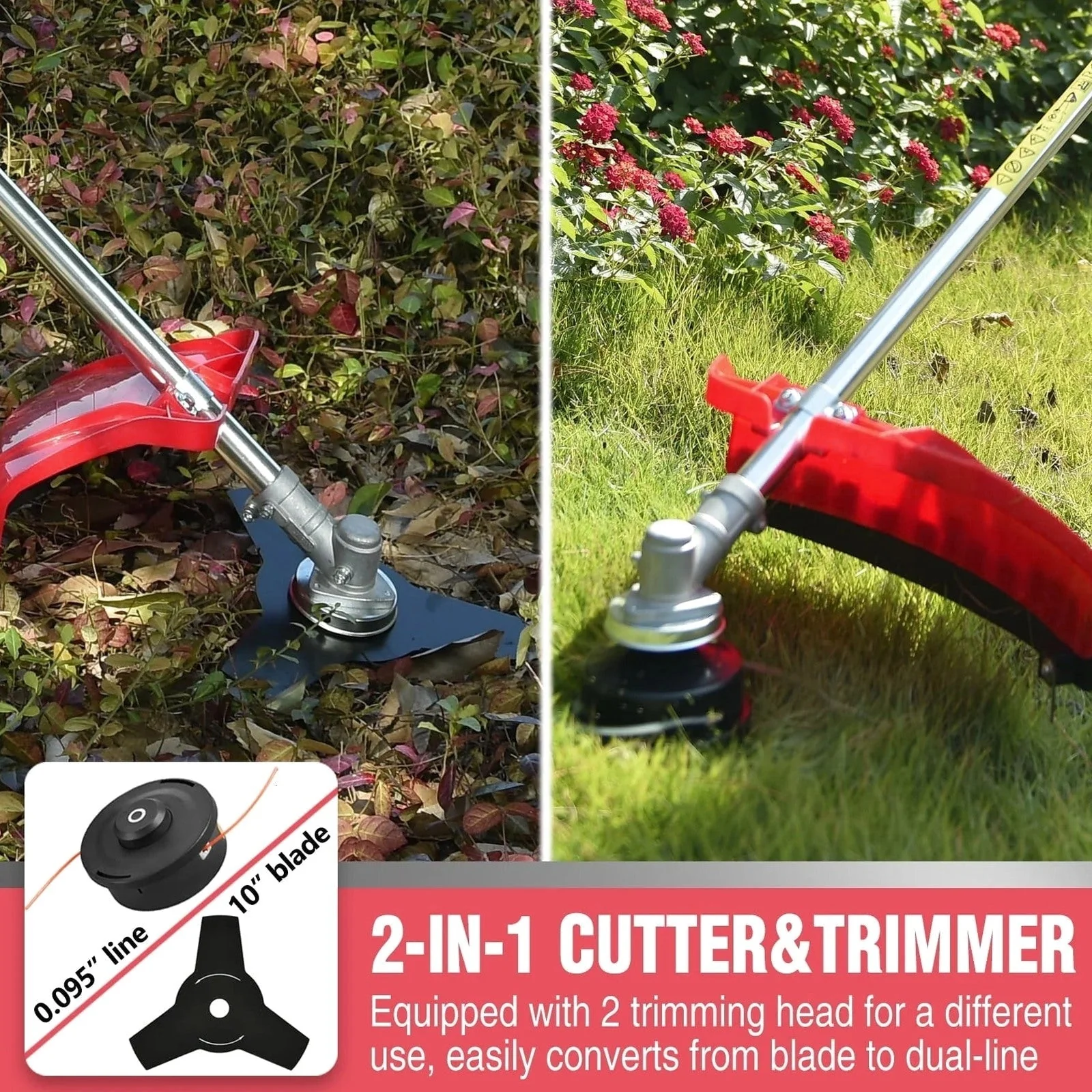 PowerSmart 4-Cycle 31cc 15lb Straight Shaft Gas String Trimmer And Brush Cutter - Image 2 PowerSmart 4-Cycle 31cc 15lb Straight Shaft Gas String Trimmer And Brush Cutter - Image 2