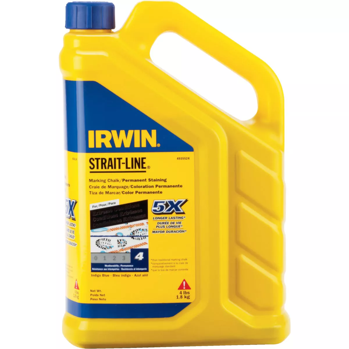 Irwin STRAIT-LINE 4 Lb. Indigo Blue Permanent Staining 5X Chalk Line Chalk