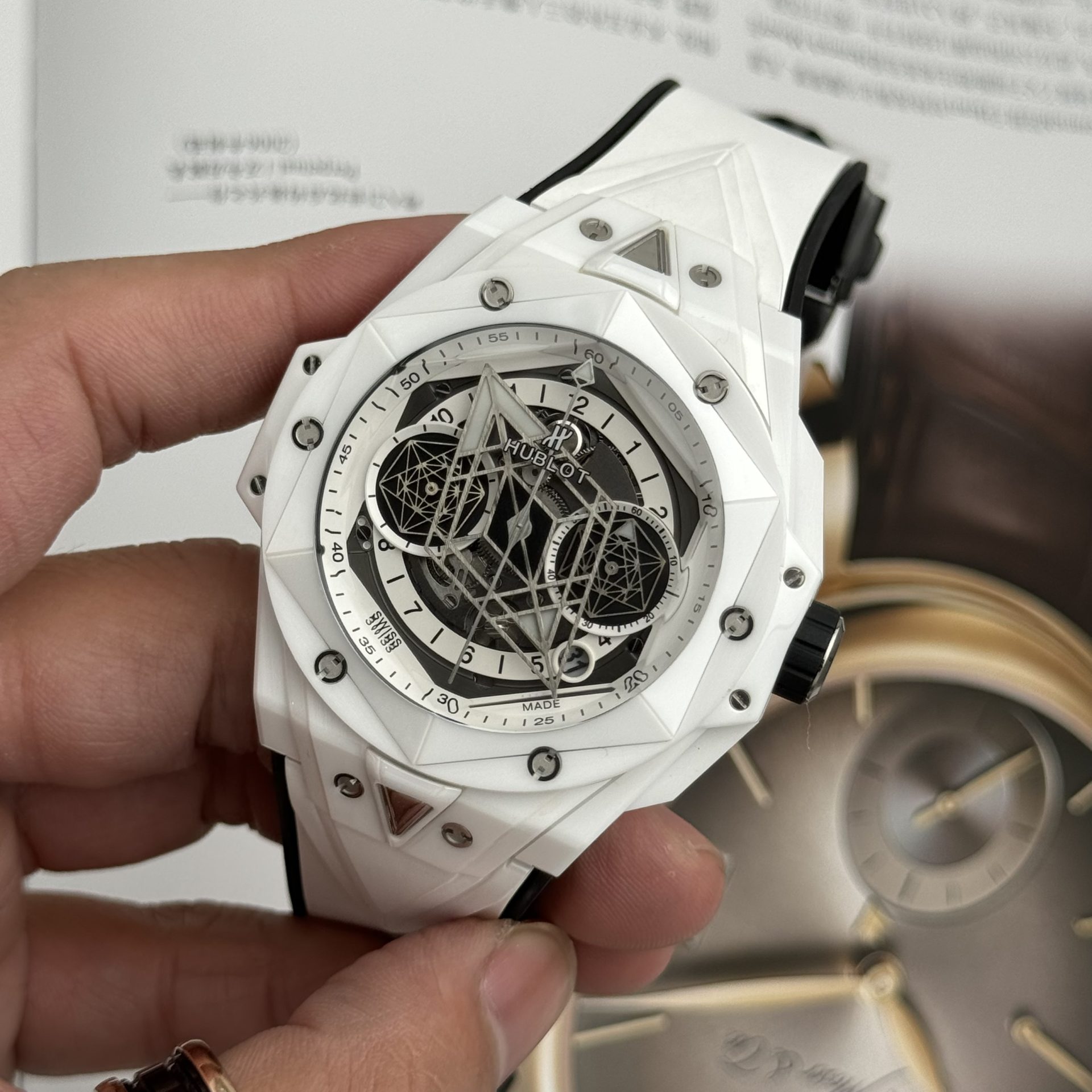 Hublot Best Replica Watch Big Bang Sang Bleu II White Ceramic BBF 45mm - Top club