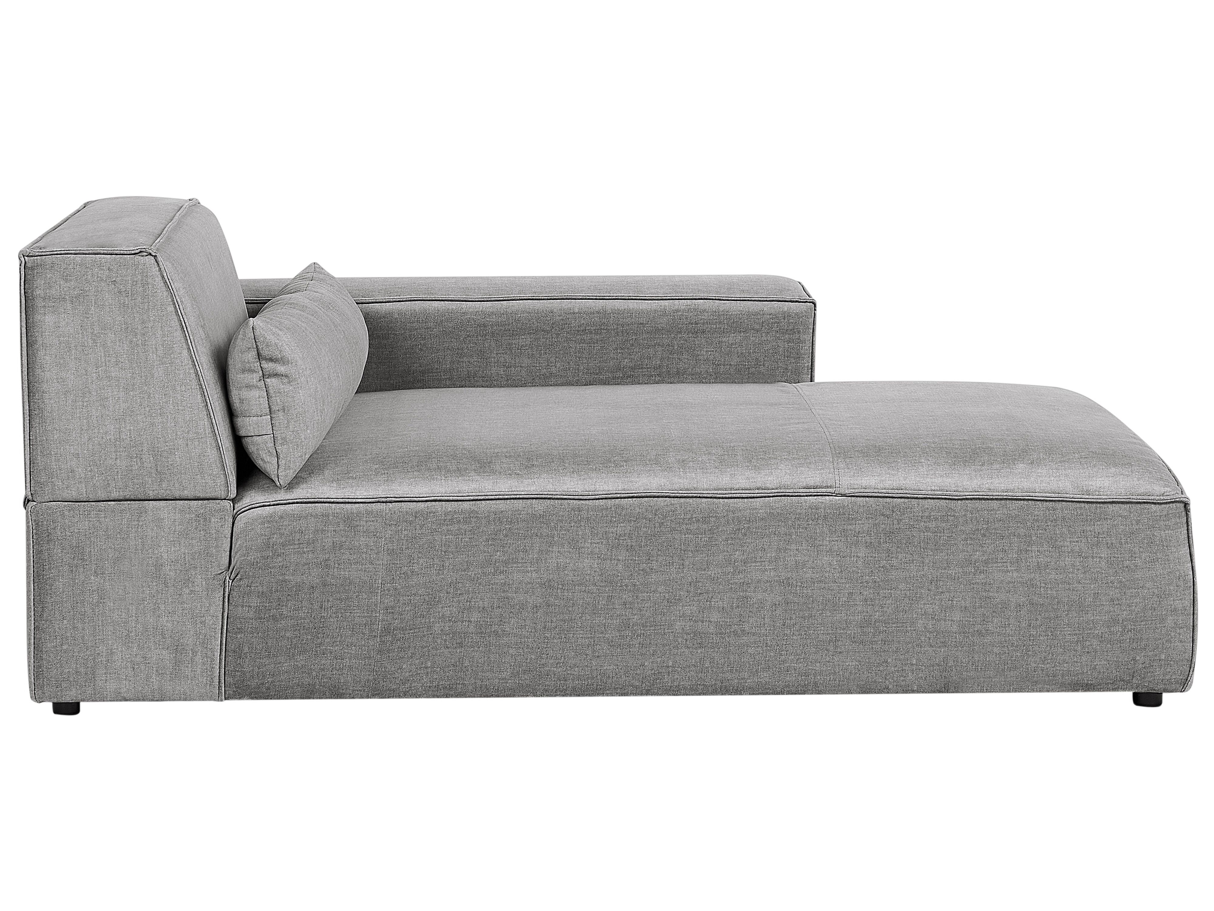Left-Hand Chaise Lounge HELLNAR Fabric Grey