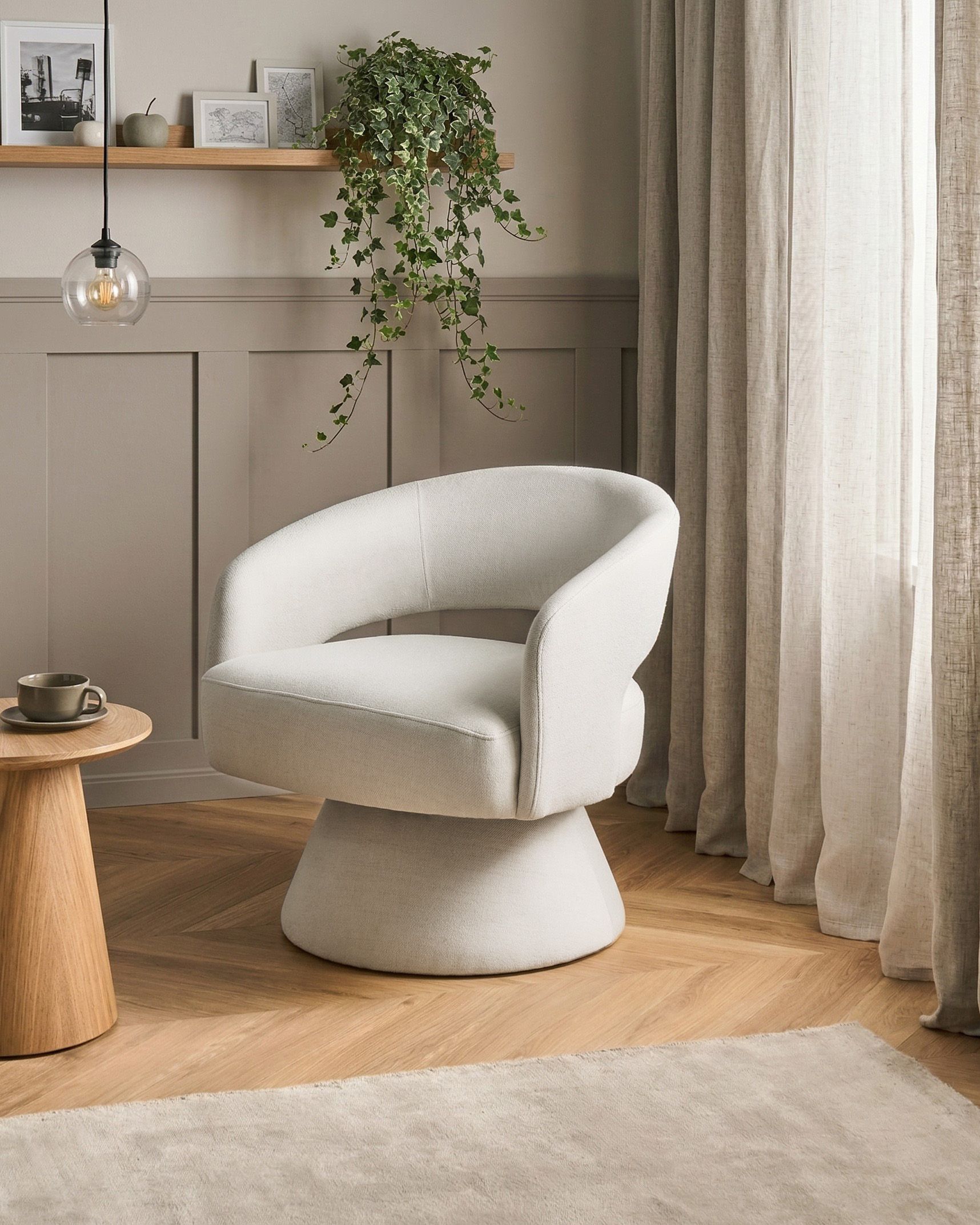 Swivel Armchair EIDAL Off-White