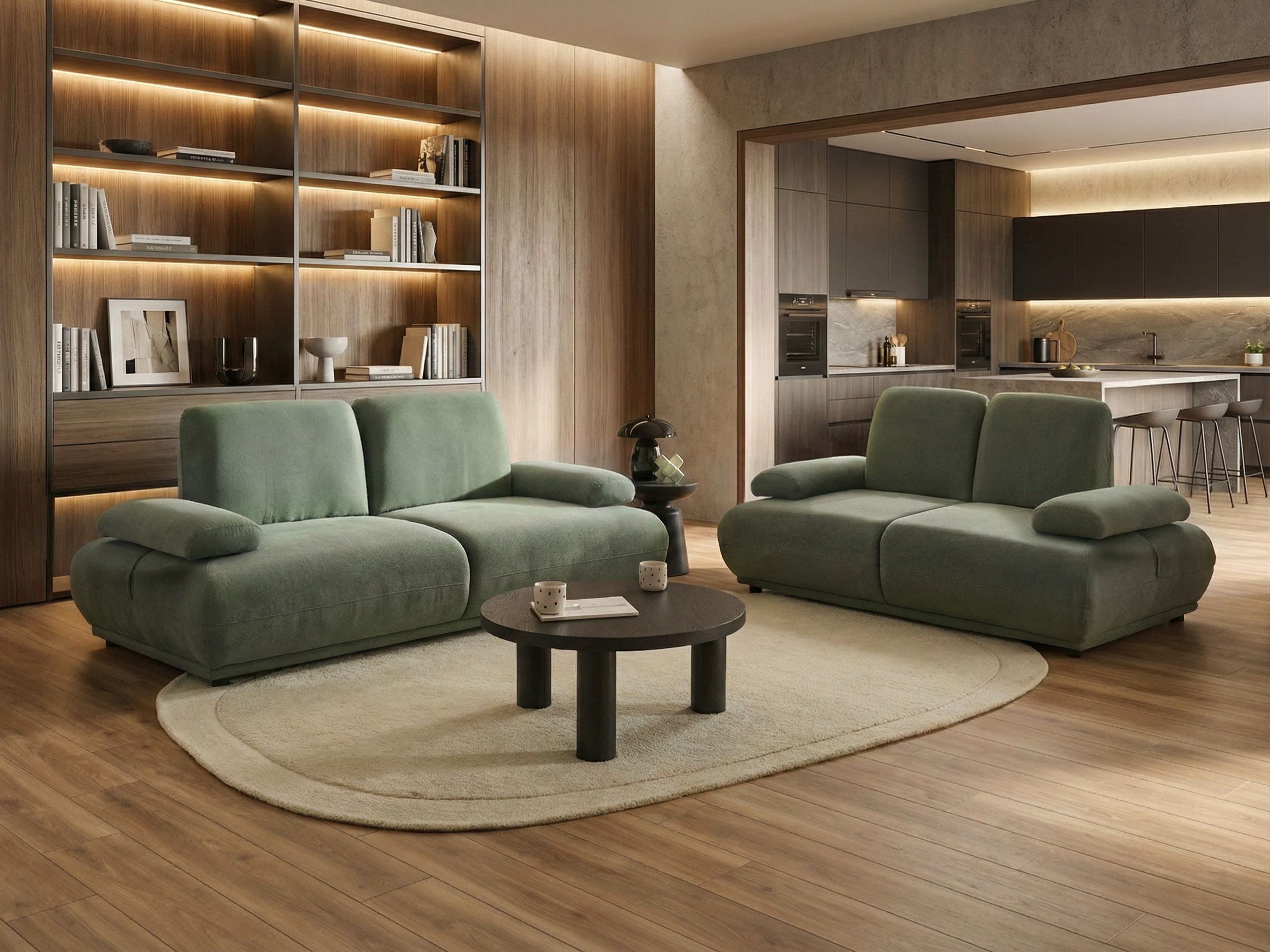 Living Room Set 5 Seater NACKA Light Green