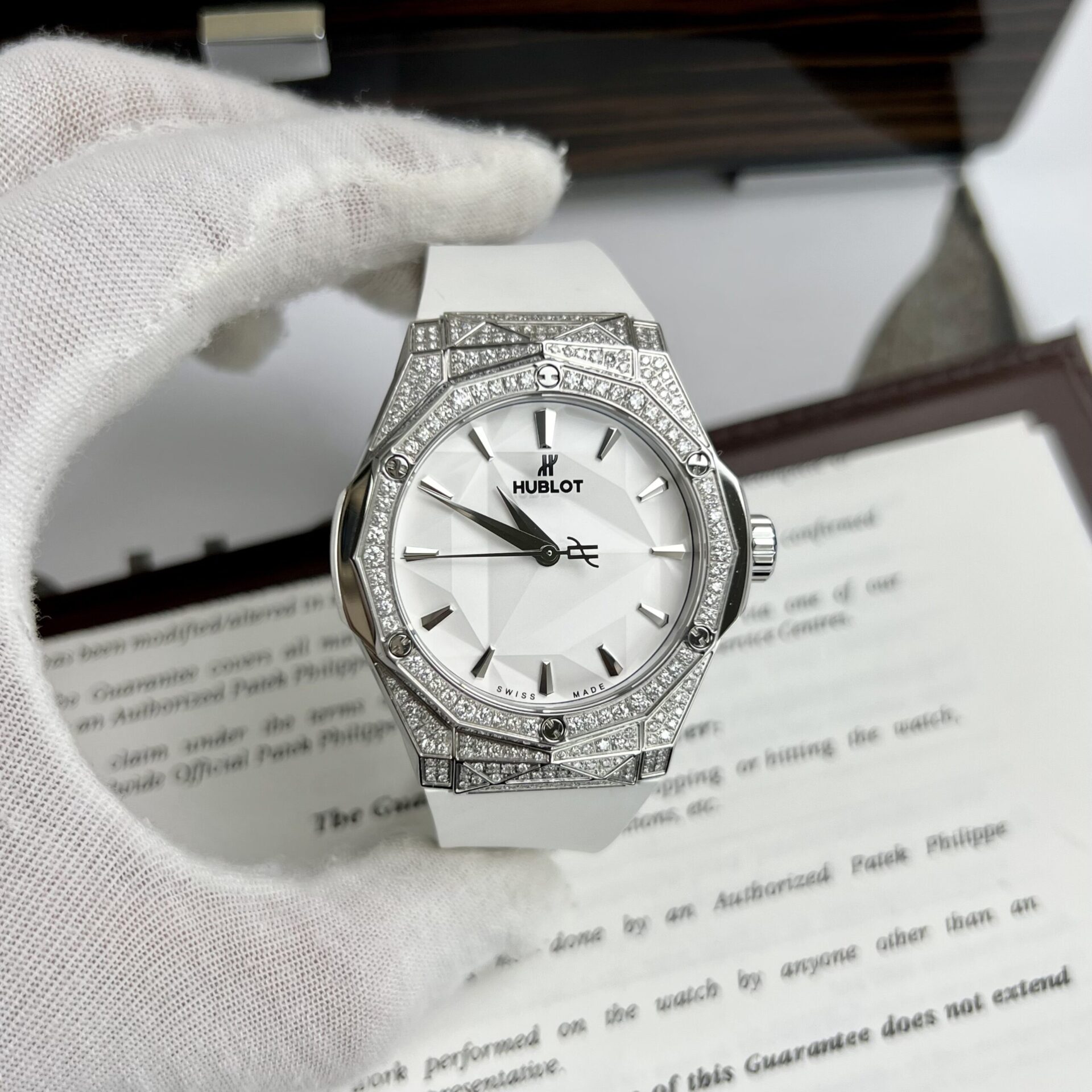 Hublot Orlinski Replica Watch White Dial Custom Moissanite Diamonds APS Factory 40mm - Top club