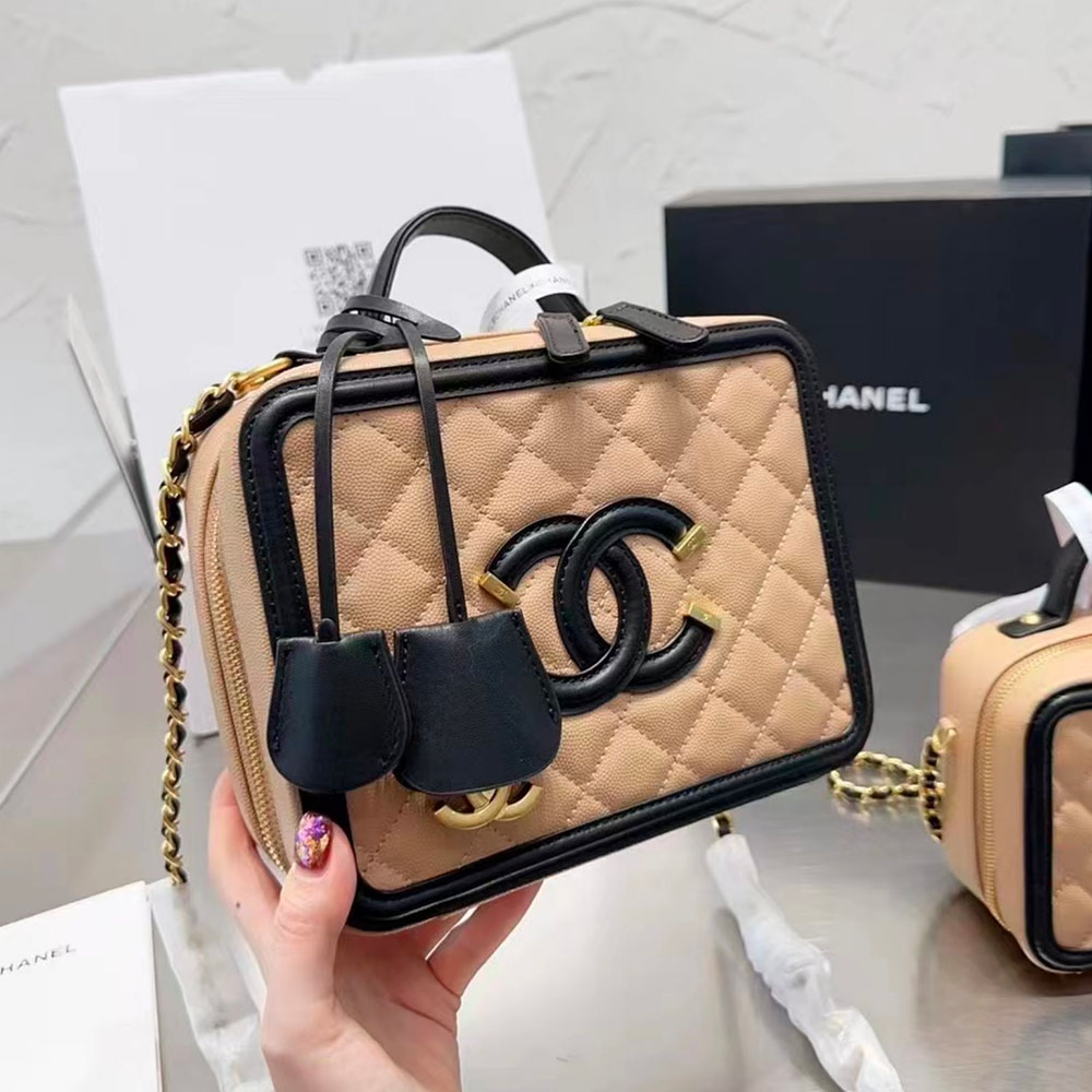 Chanel Vanity Case Quilted Caviar1:1High-quality replica