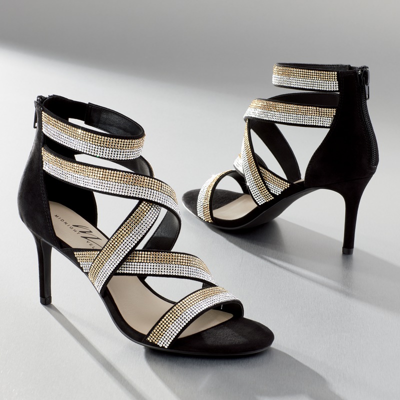 Midnight Velvet Rhinestone Crisscross Sandal - MIDNIGHT VELVET CATALOG