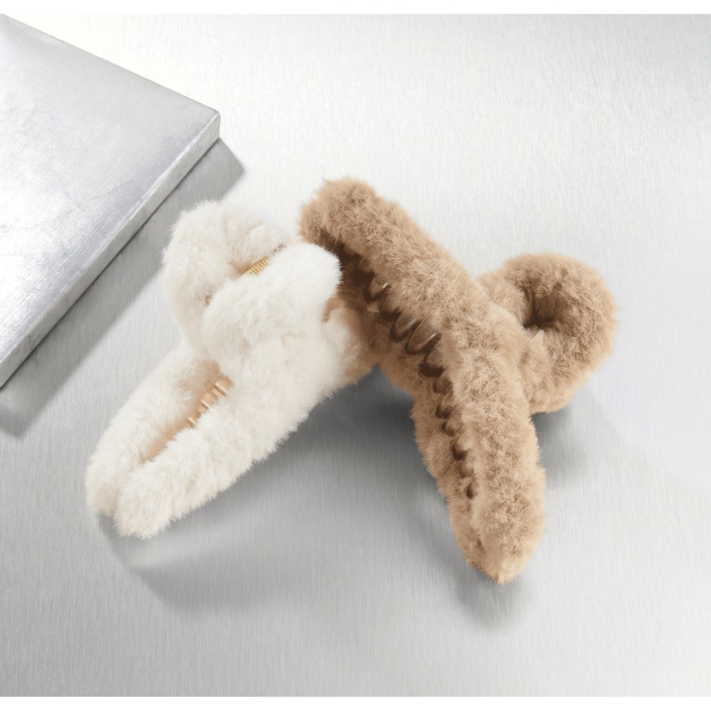Set of 2 Faux-Fur Hair Clips - MIDNIGHT VELVET CATALOG