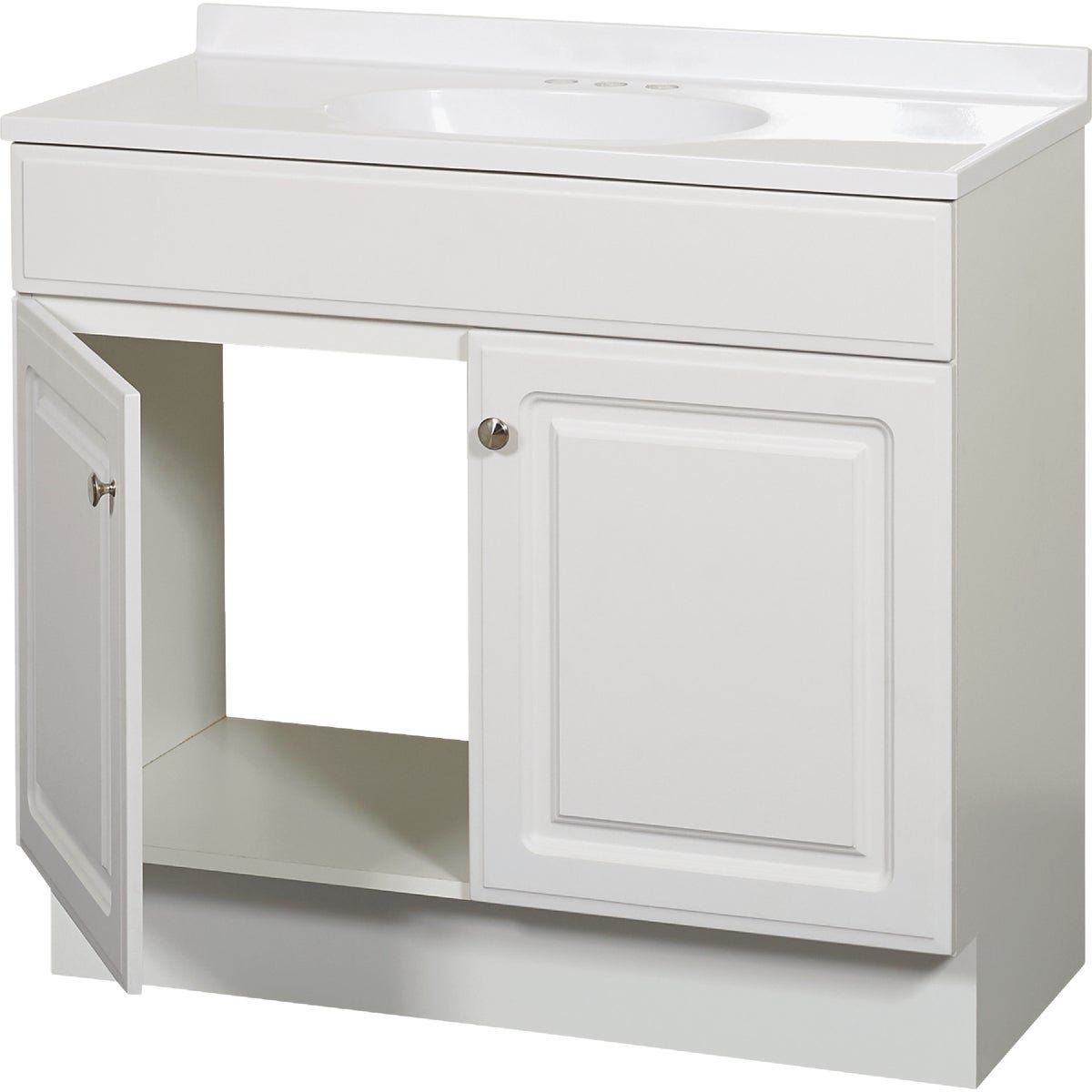 Zenith Zenna Home White 36 In. W x 35 In. H x 18 In. D Vanity with White Cultured Marble Top