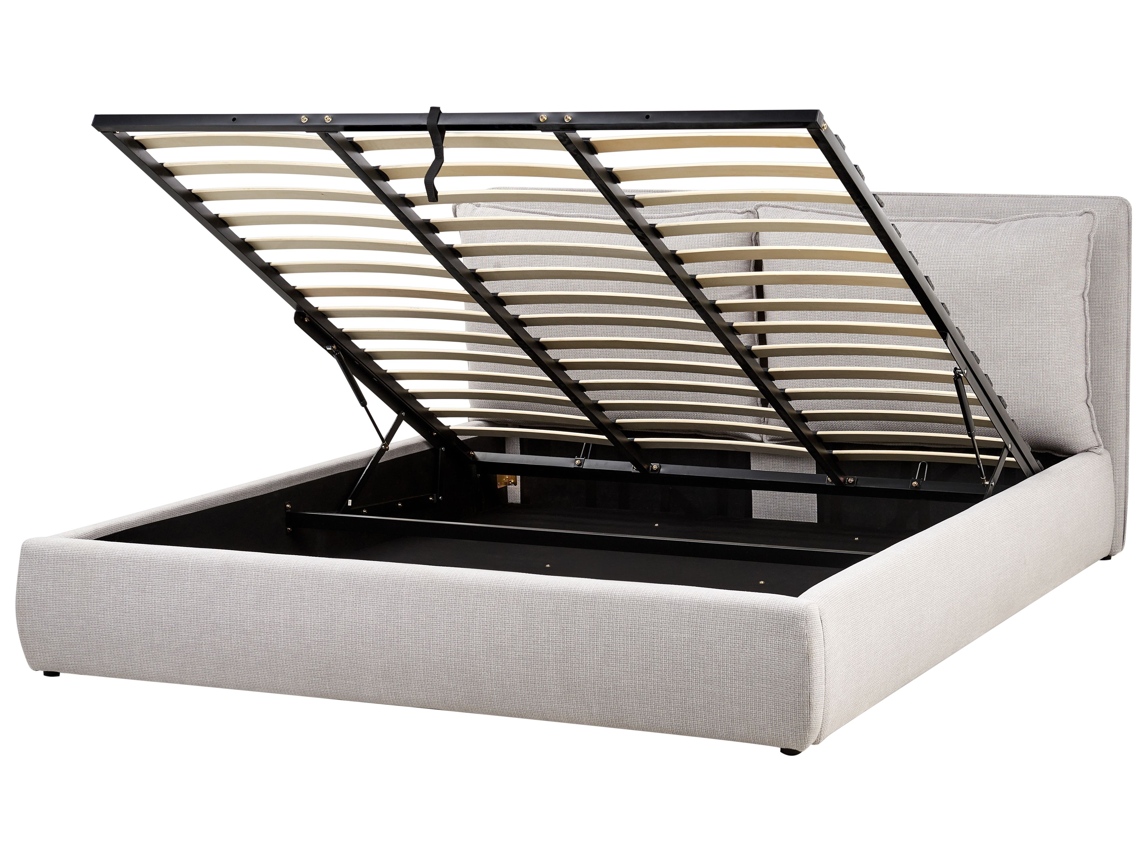 Ottoman Bed Fabric BAJONNA 180 x 200 cm (EU Super King) Light Grey