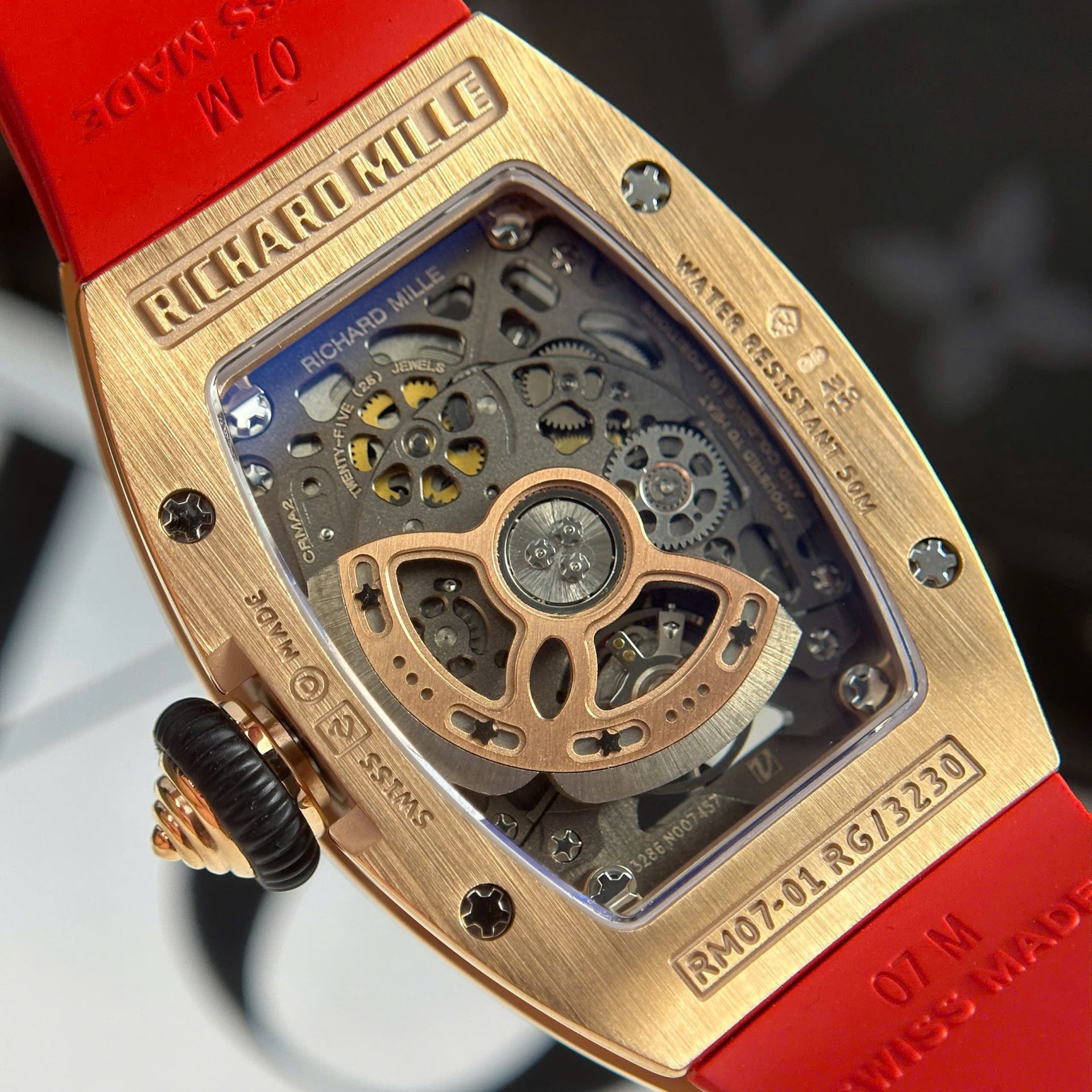 Richard Mille RM07-01 Best Replica Watches Diamonds Red Rubber Strap ZF Factory 36mm - Top club