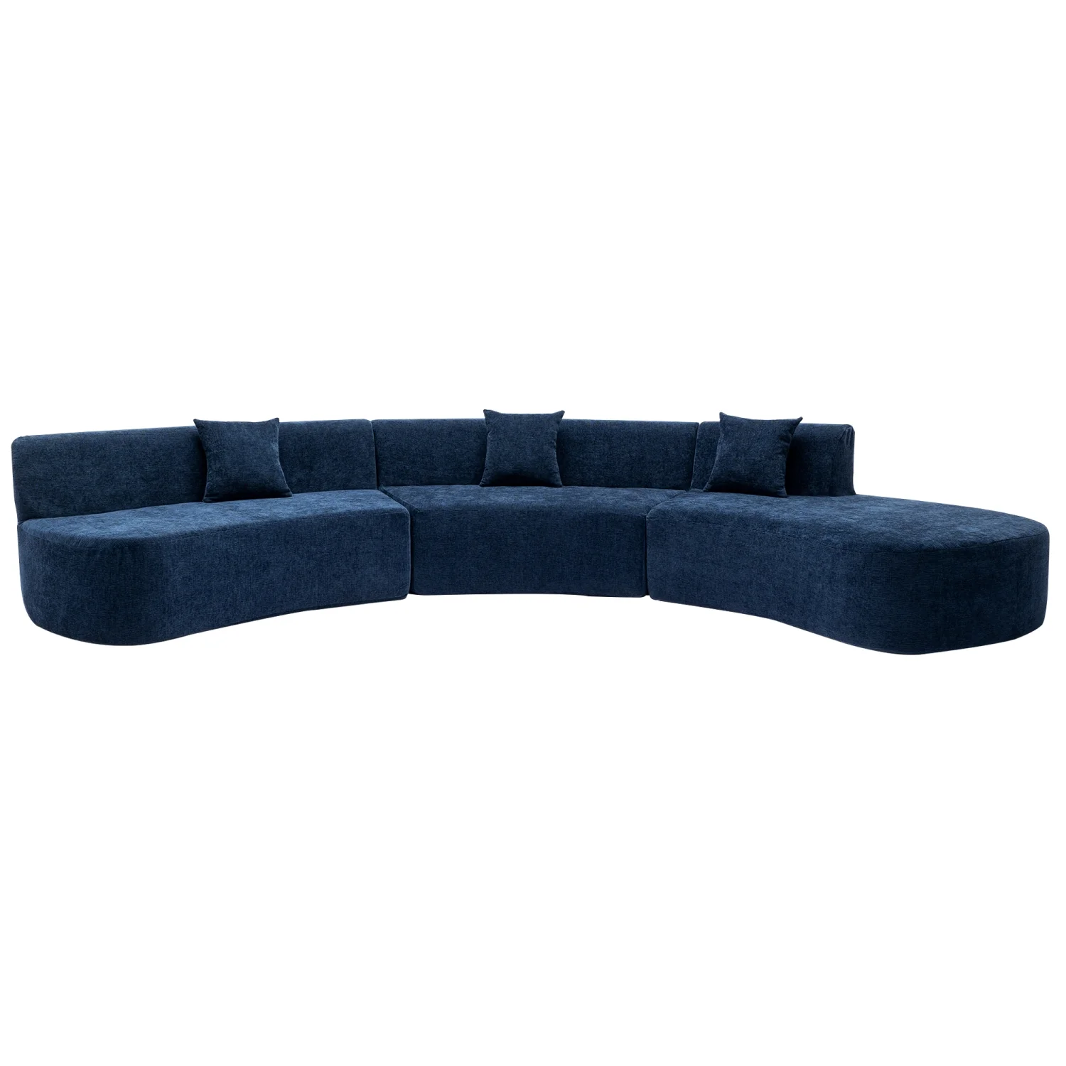 Harper & Bright Designs Modern Curved Floor Sofa Set, Modular Sectional Sponge Couch for Living Room, 2 PC Free Combination No Assembly Foam-Filled Sofa, Beige - Image 71