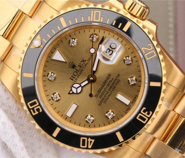 Replica Rolex Submariner 116613 LN Diamonds Markers YG Dial SS/YG Bracelet Eat2836 - Top club