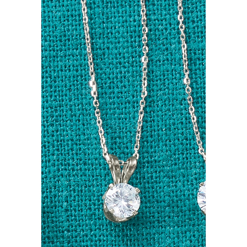 14K Gold Lab-Created Diamond Round Solitaire Pendant - .50 CTTW - MIDNIGHT VELVET CATALOG