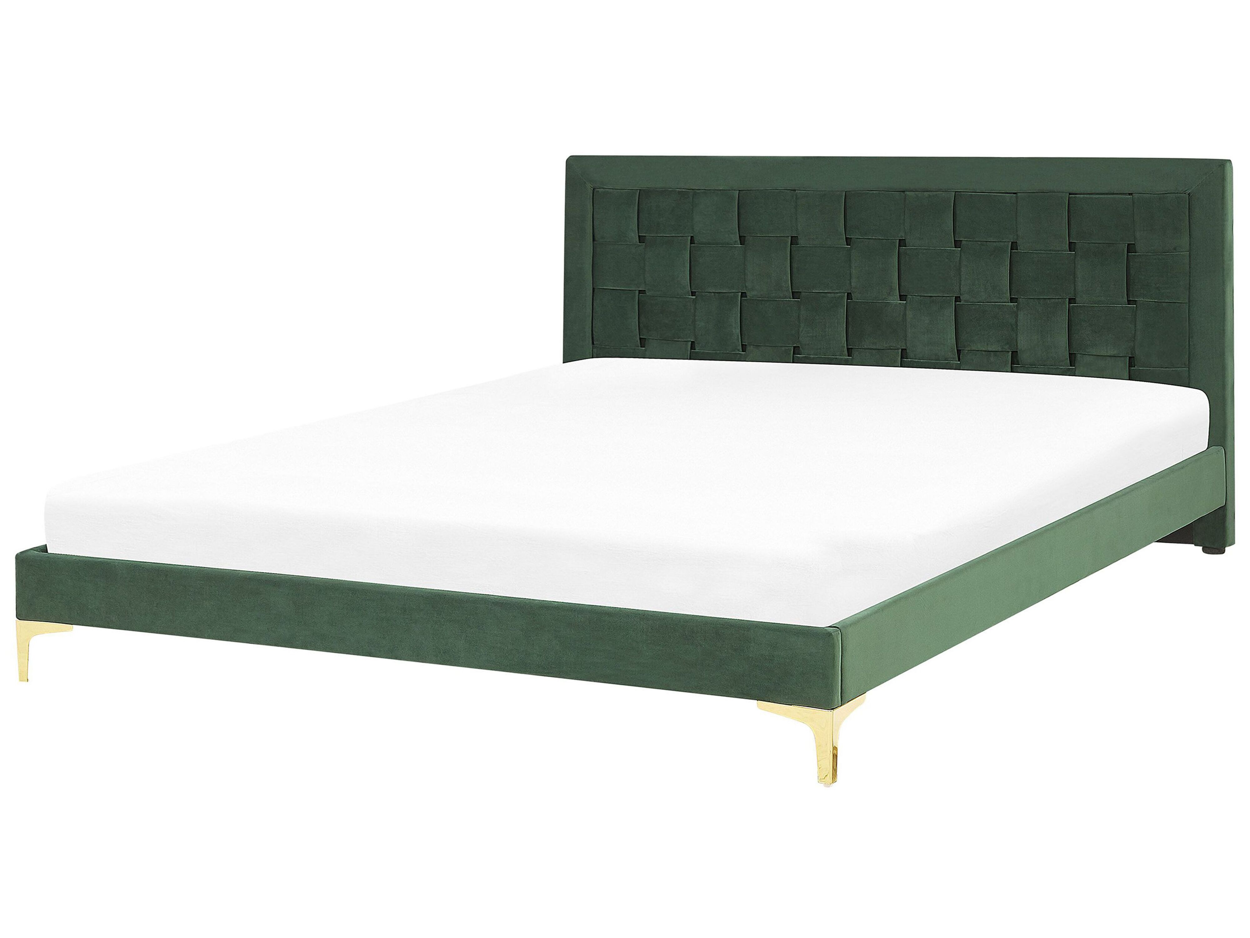 Bed Velvet LIMOUX 180 x 200 cm (EU Super King) Dark Green