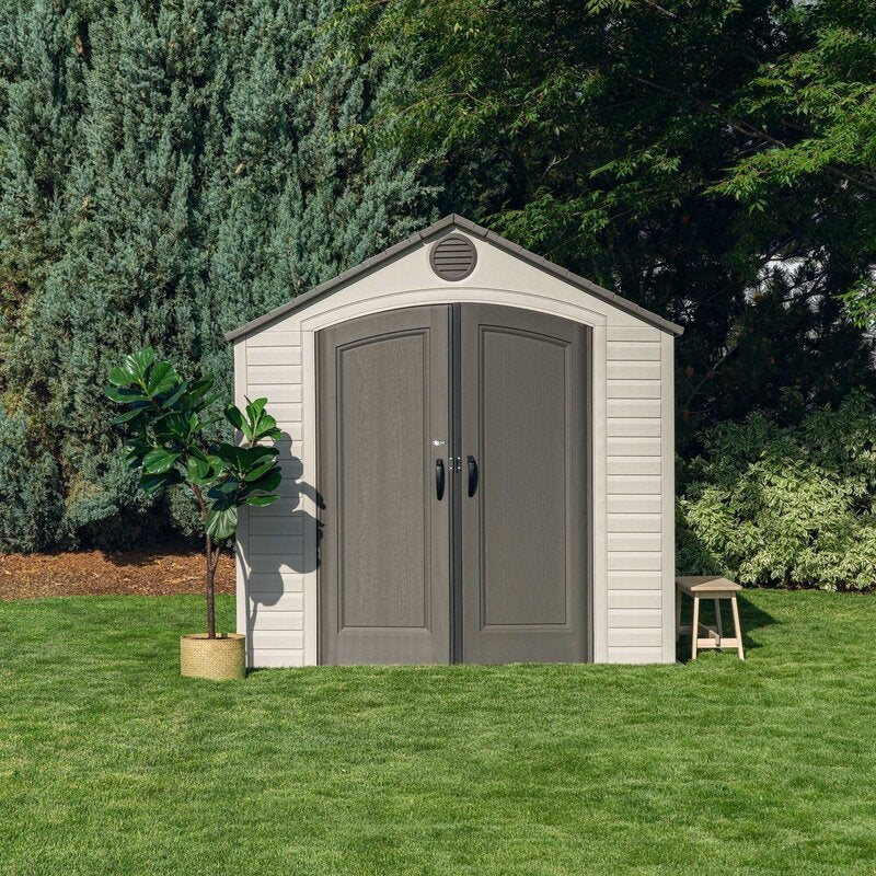 Plastic Storage Shed, 8 ft. W x 12.5 ft. D, Desert Tan And Dark Brown - Image 29 Plastic Storage Shed, 8 ft. W x 12.5 ft. D, Desert Tan And Dark Brown - Image 29