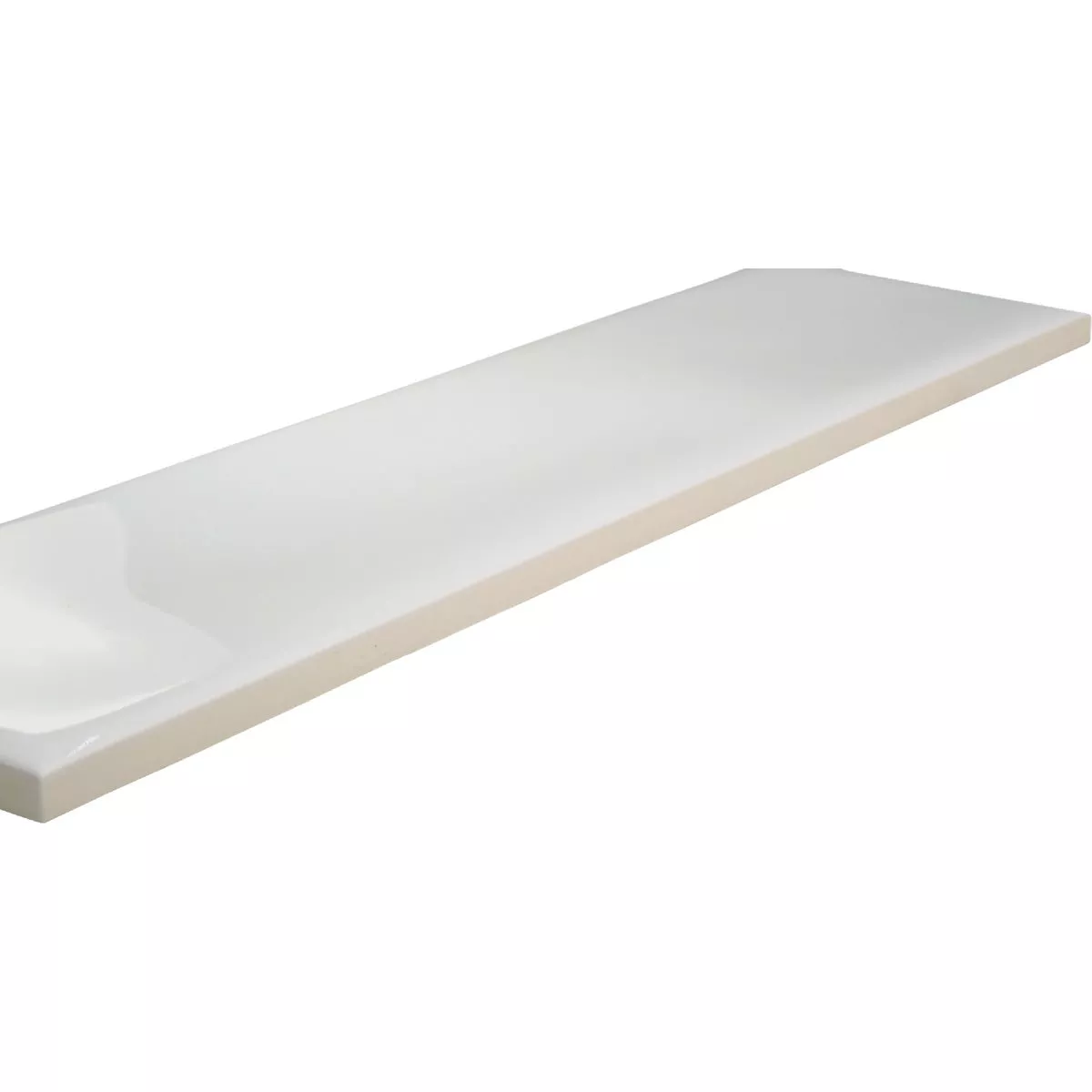 Emser Craft II 3 In. x 12 In. Glossy White Ceramic Wall Tile with Undulating Texture (5.6 Sq. Ft./Case)