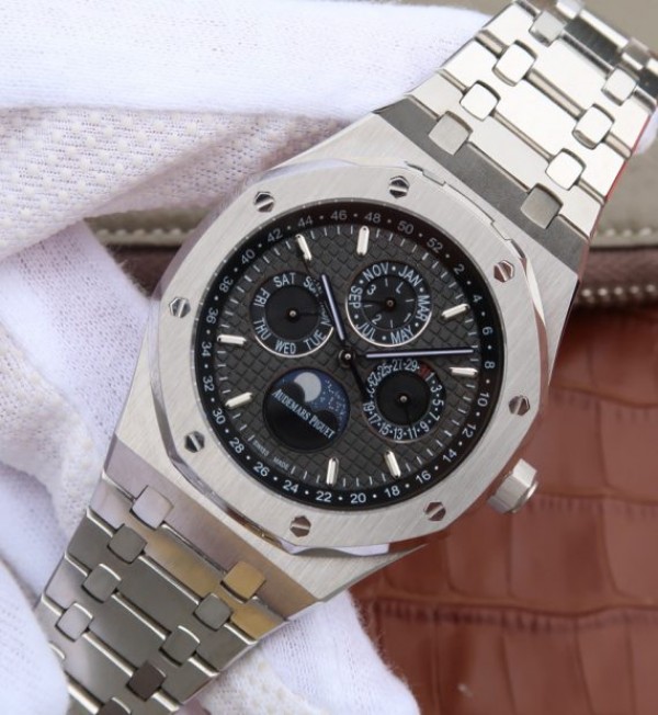 Replica Audemars Piguet JF Royal Oak 41mm 26574 SS Black Textured Dial A5134 - Elite Watch Atelier