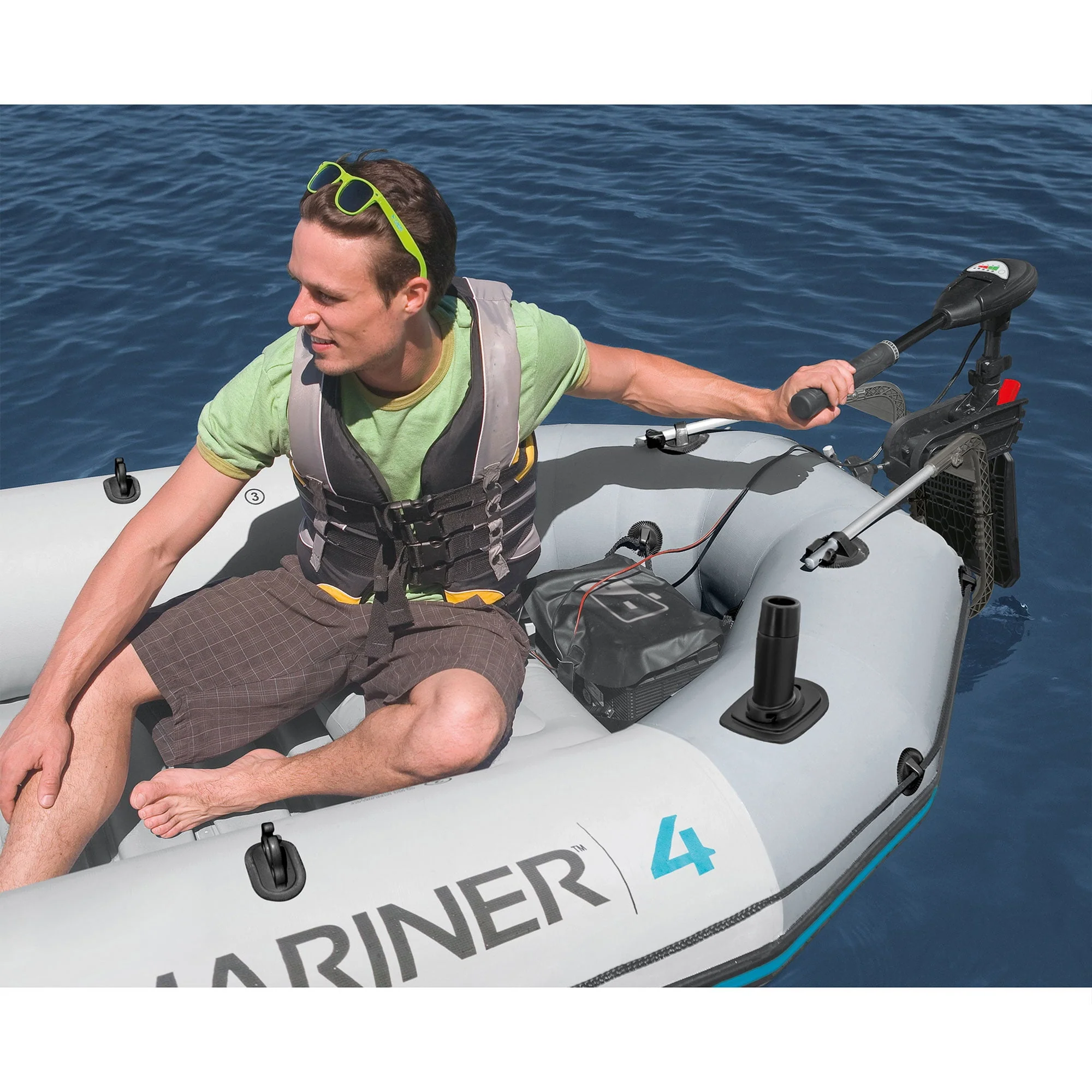 Intex Excursion 5 Person Inflatable Fishing Boat with Composite Motor Mount - Image 12