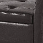 SmileMart Storage & Upholstered Bench, Dark Brown