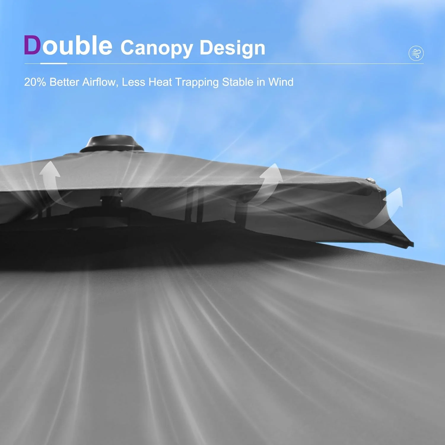PURPLE LEAF Cantilever Patio Umbrella, 10FT Square, Grey - 360 Degree Rotation - Image 8 PURPLE LEAF Cantilever Patio Umbrella, 10FT Square, Grey - 360 Degree Rotation - Image 8