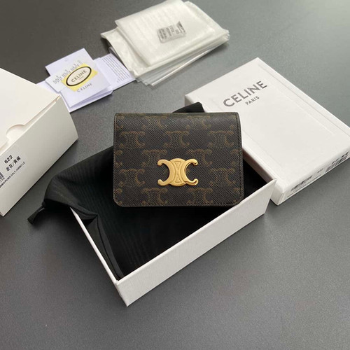 Celine TRIOMPHE logo printed short wallet