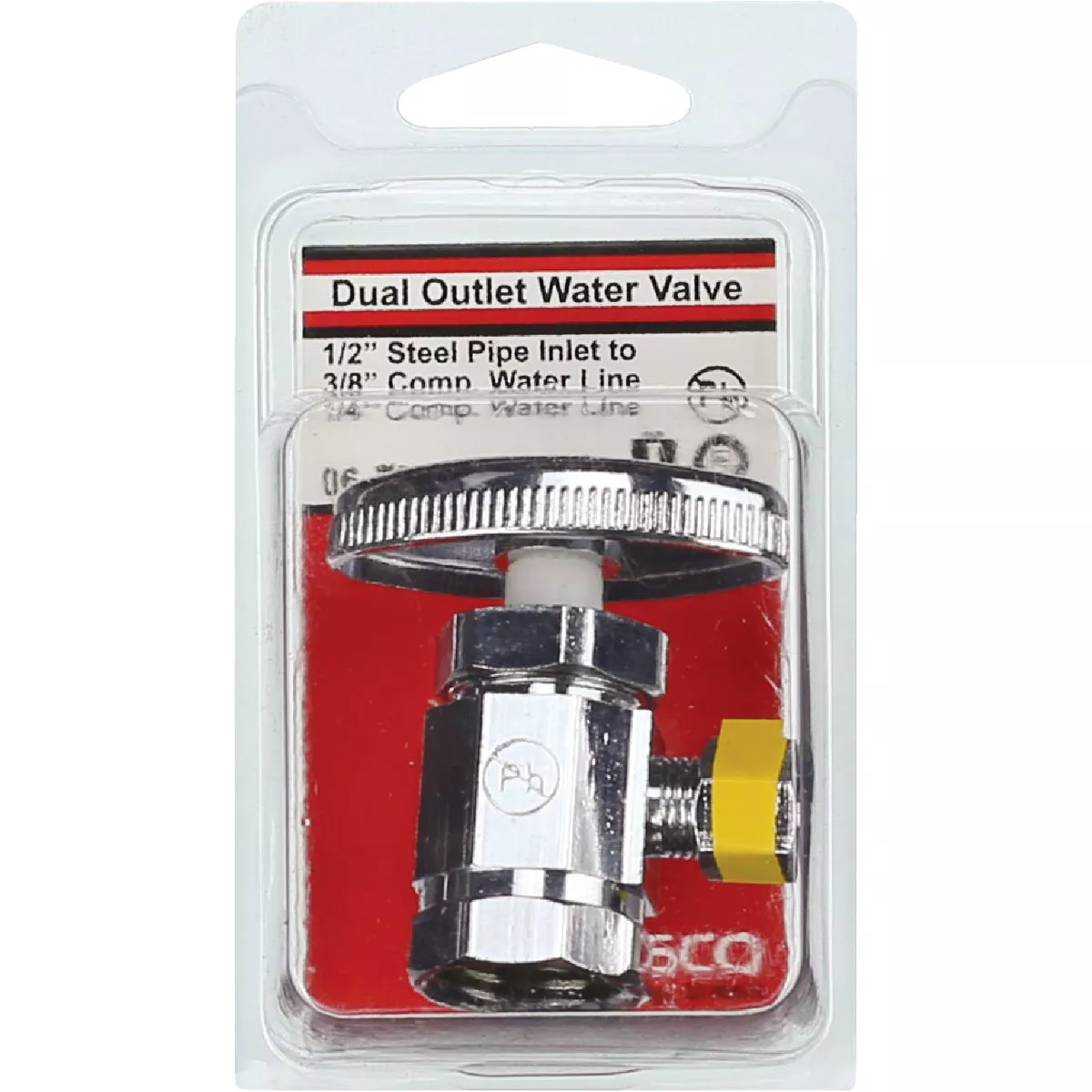 Lasco 1/2 In. IP x 3/8 In. Compression x 1/4 In. Compression Multi-Turn Style Angle Valve