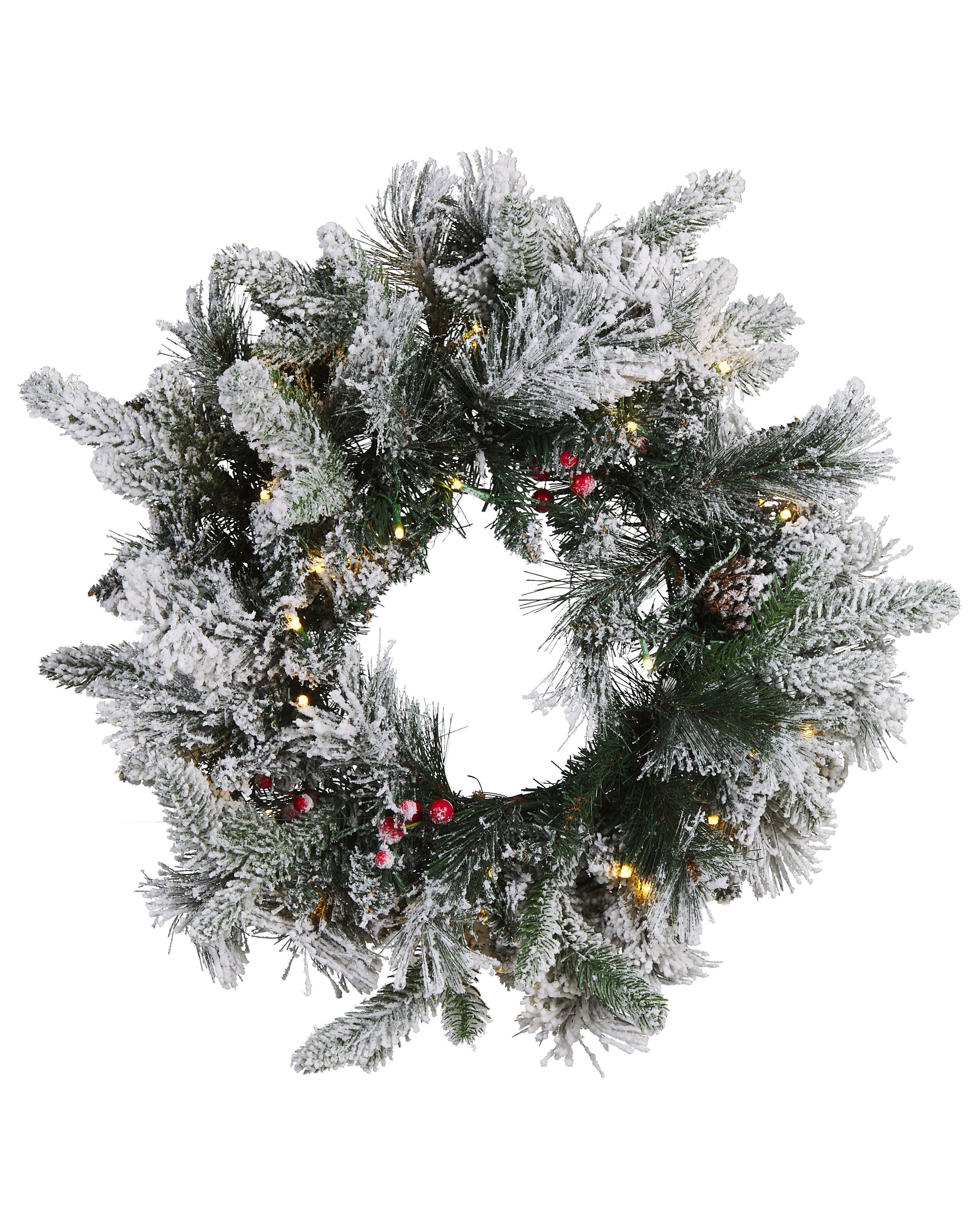 Snowy Christmas Wreath LED WHITEHORN White 55 cm