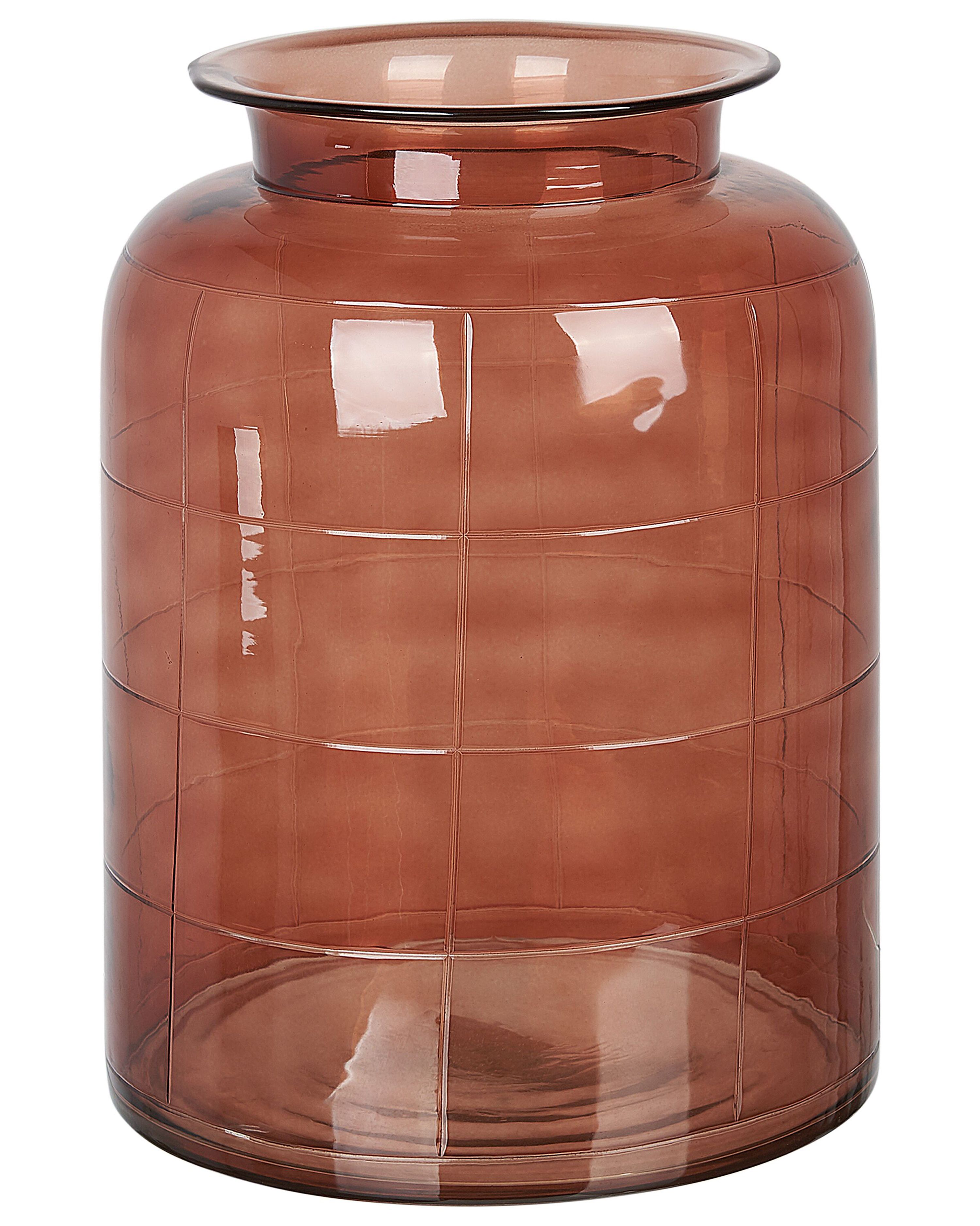 Flower Vase VINDALOO Glass 35 cm Golden Brown