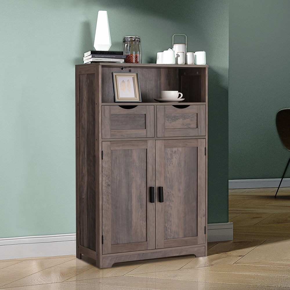 FANGSUM Rattan Storage Cabinet with 2 Drawers & 2 Shelves, Floor Cabinet for Living Room - Image 17