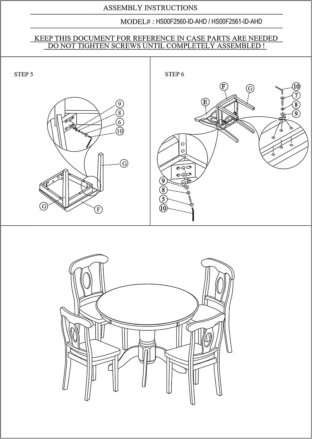 Sumdeal 5-Piece Farmhouse Dining Table Set, Wood Round Extendable Dining Table and 4 Upholstered Dining Chairs (Espresso-1Table 4 Chairs) - Image 22