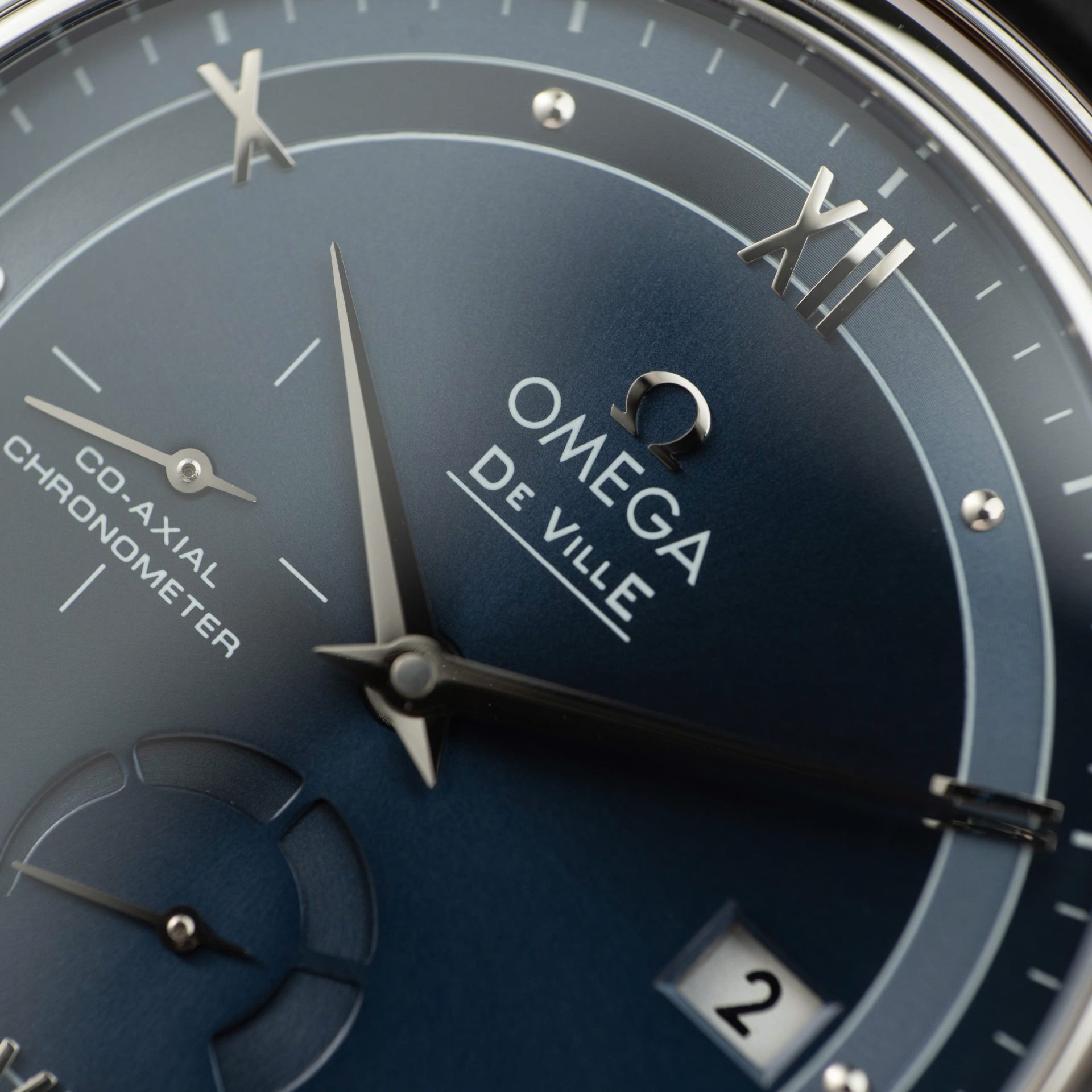 Omega De Ville Prestige Power Reserve Replica Watch Dial Blue Leather Strap 39.5mm - Top club