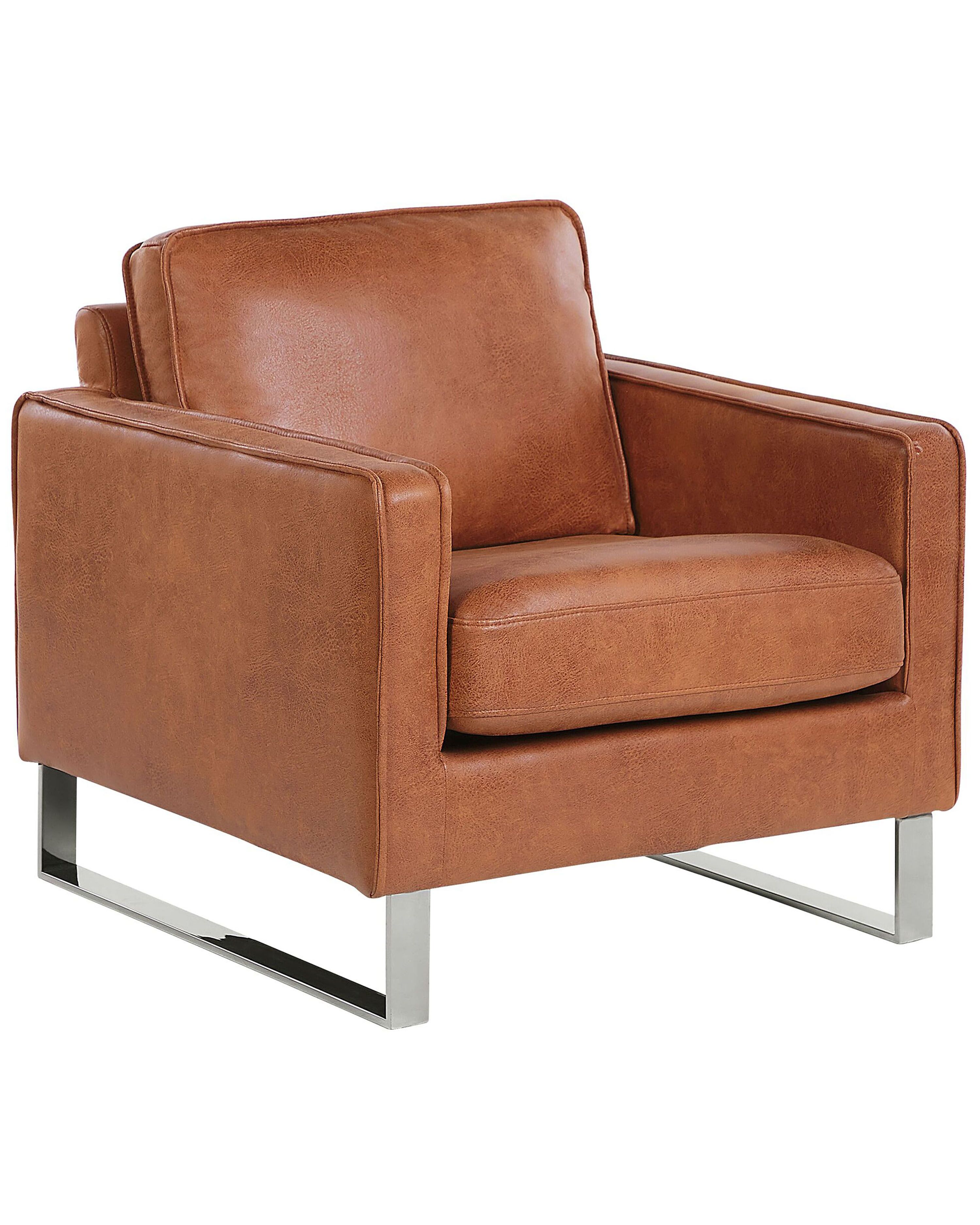 Armchair VIND Faux Leather Golden Brown