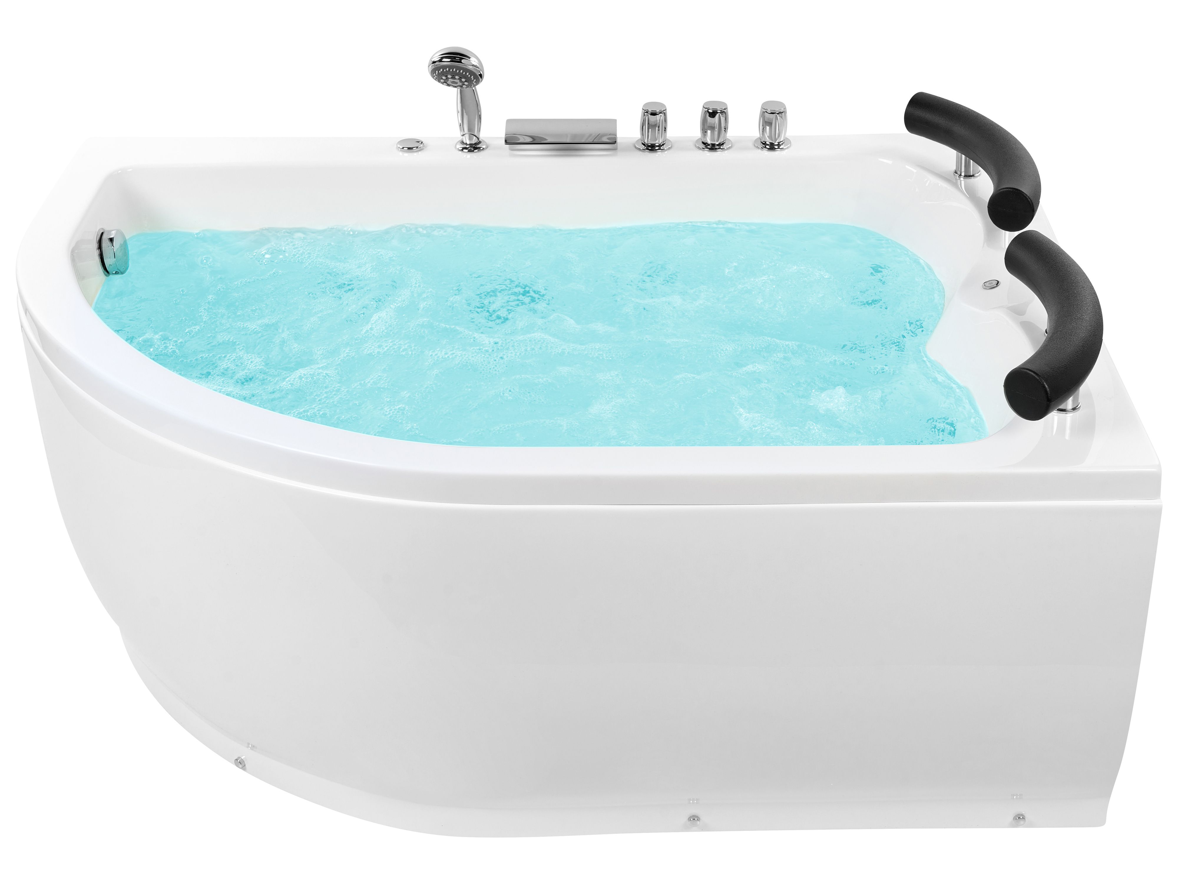 Corner Hot Tub with LED PARADISO Left Hand 1580 x 1130 mm White