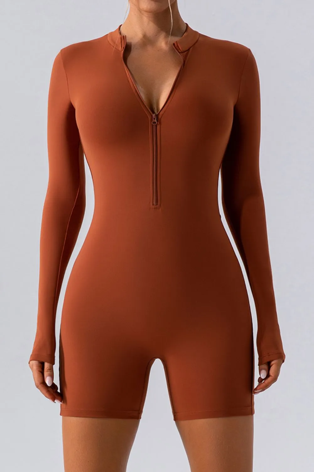 Half Zip Long Sleeve Active Romper - ZKZOOK