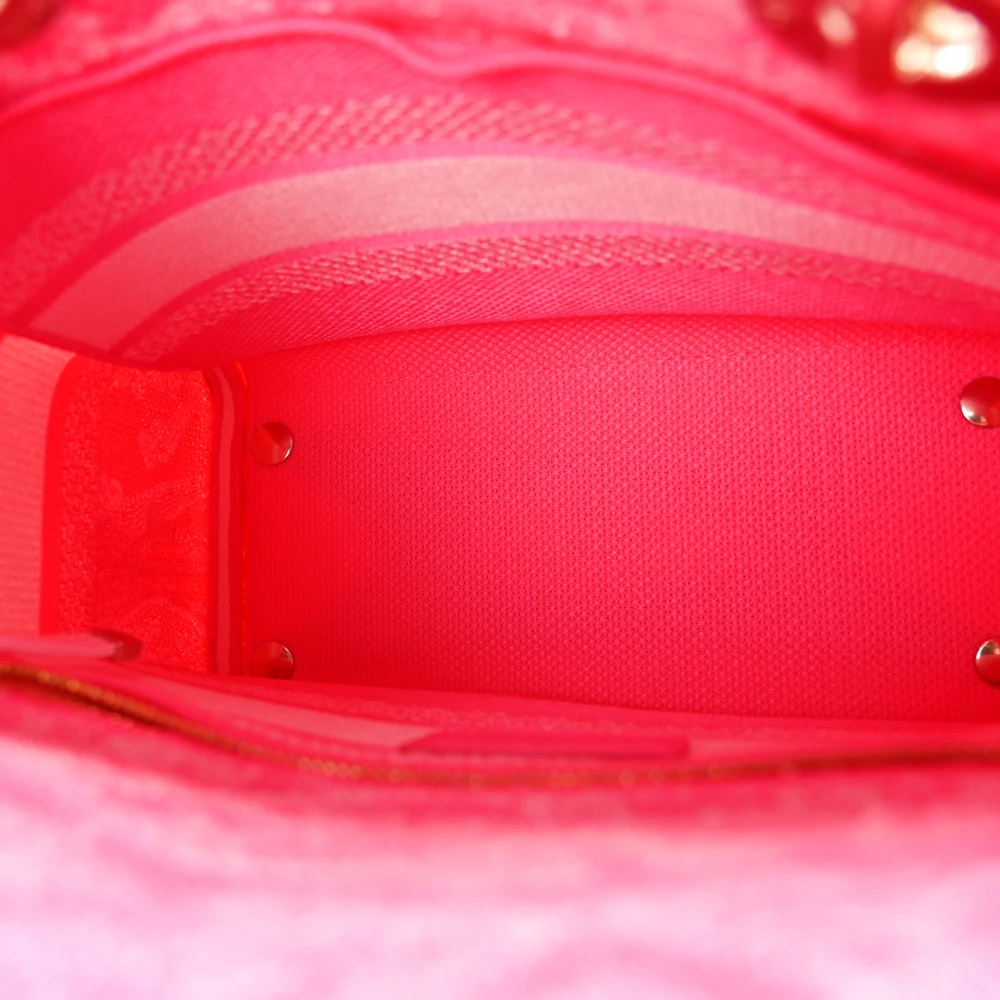 Superfake Dior Handbags in Fluorescent Pink Embroidery1:1High-quality replica