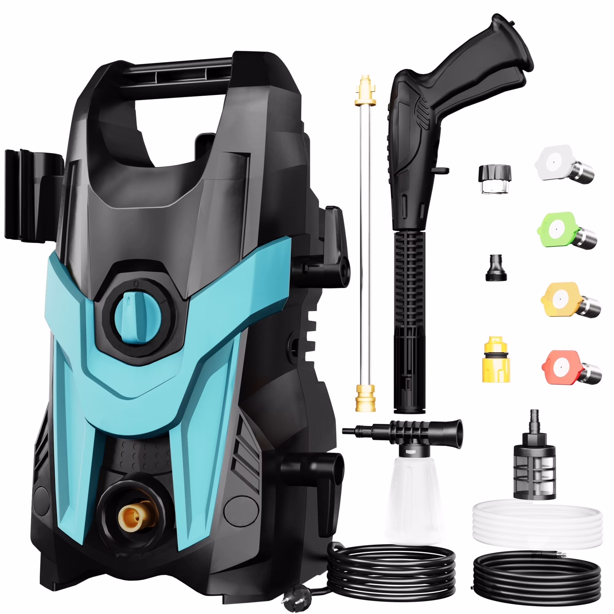 Electric Pressure Washer, 4500 PSI 3.2 GPM Power Washer with 4 Quick Connect Nozzles, High Pressure Cleaning Machine with Foam Cannon for Cars/Fences/Driveways/Patios/Home Cleaning - Image 4