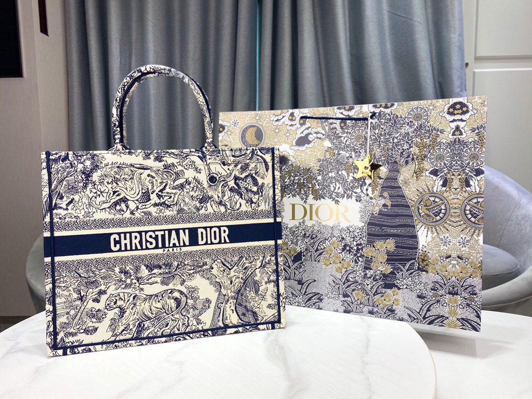 Christian Dior Large Dior Book Tote Blue Multicolor, For Women, Women’s Handbags 16.5in/42cm CD1:1High-quality replica