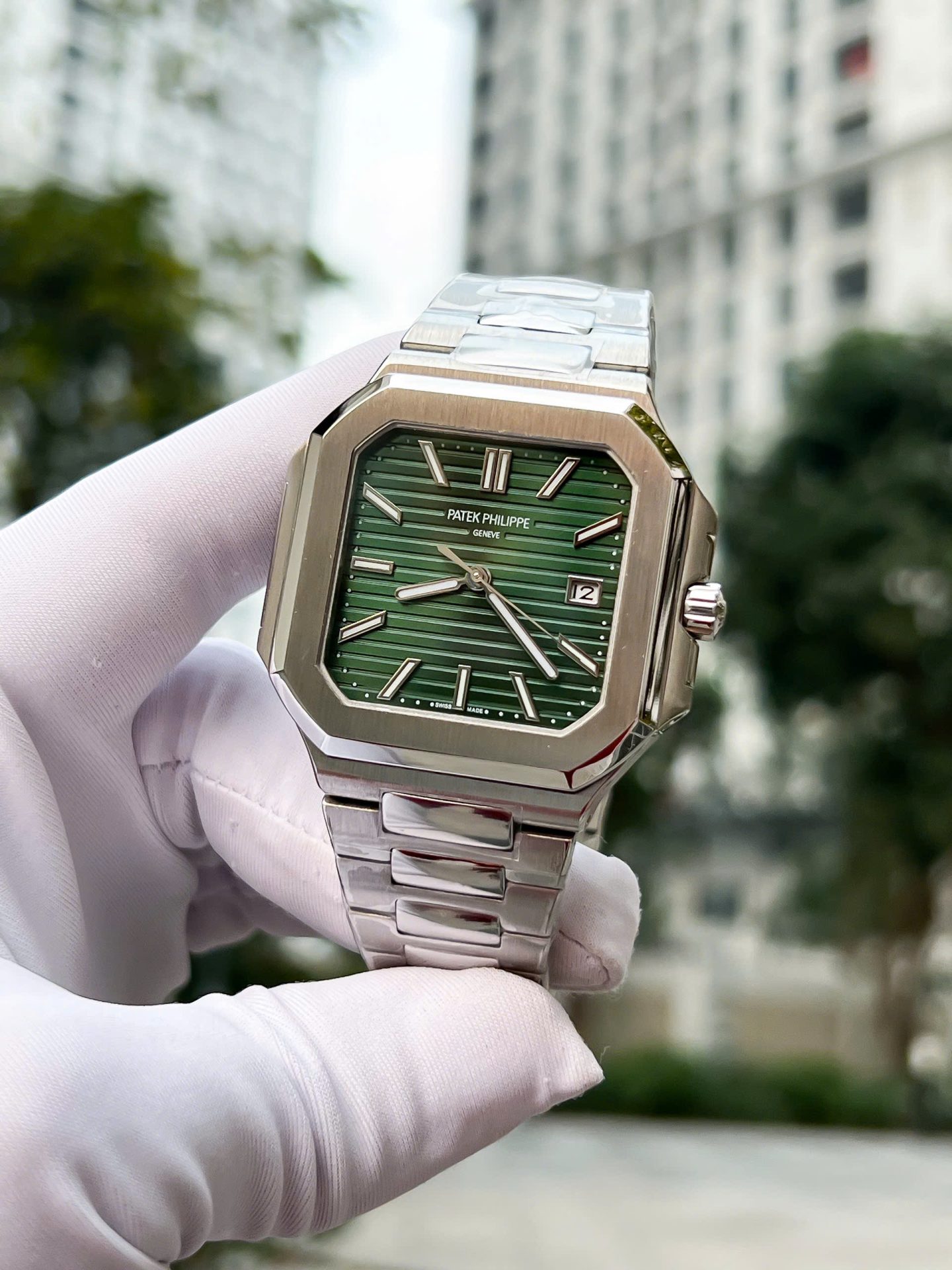 Patek Philippe Best Replica Watch Cubitus 5821 Green Dial 45mm - Elite Watch Atelier