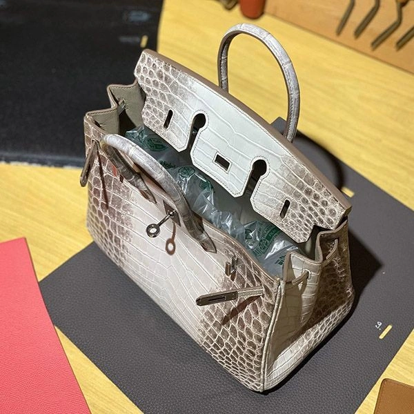 Hermes Crocodile Himalaya Birkin 30 Replica Silver Hardware1:1High-quality replica